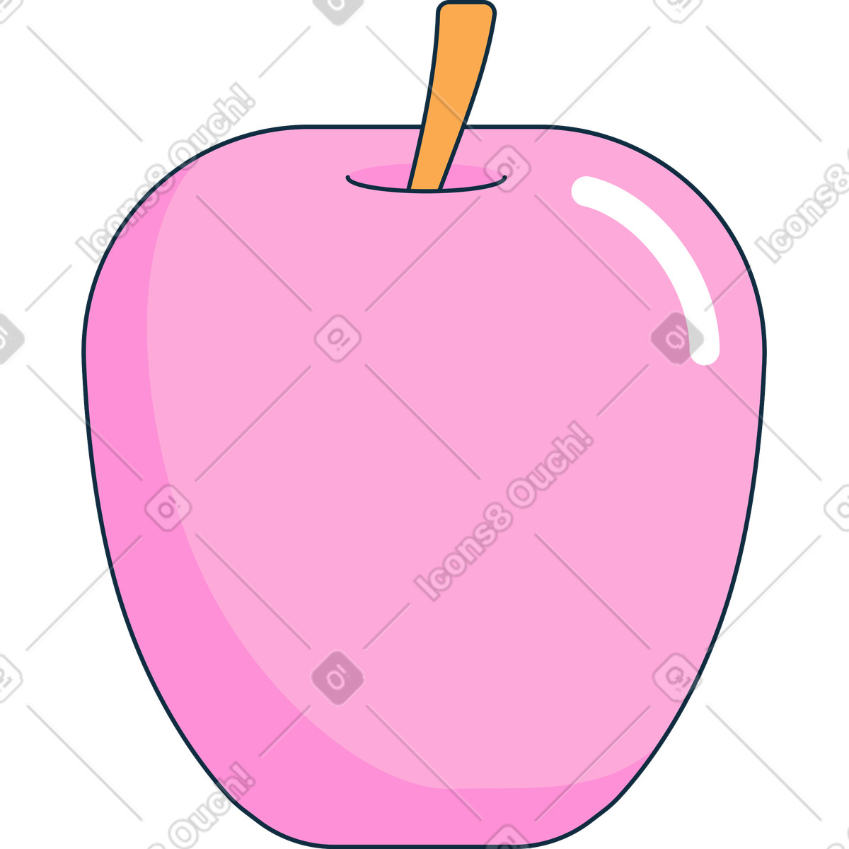 Bubble gum スタイルの りんご のイラストをPNG、SVG形式でダウンロード