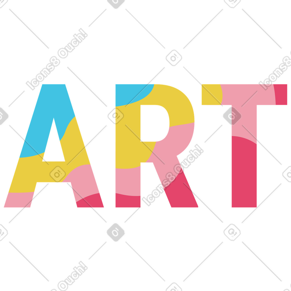 Illustration Art de texte multicolore dans le style Memphis à télécharger aux formats PNG, SVG