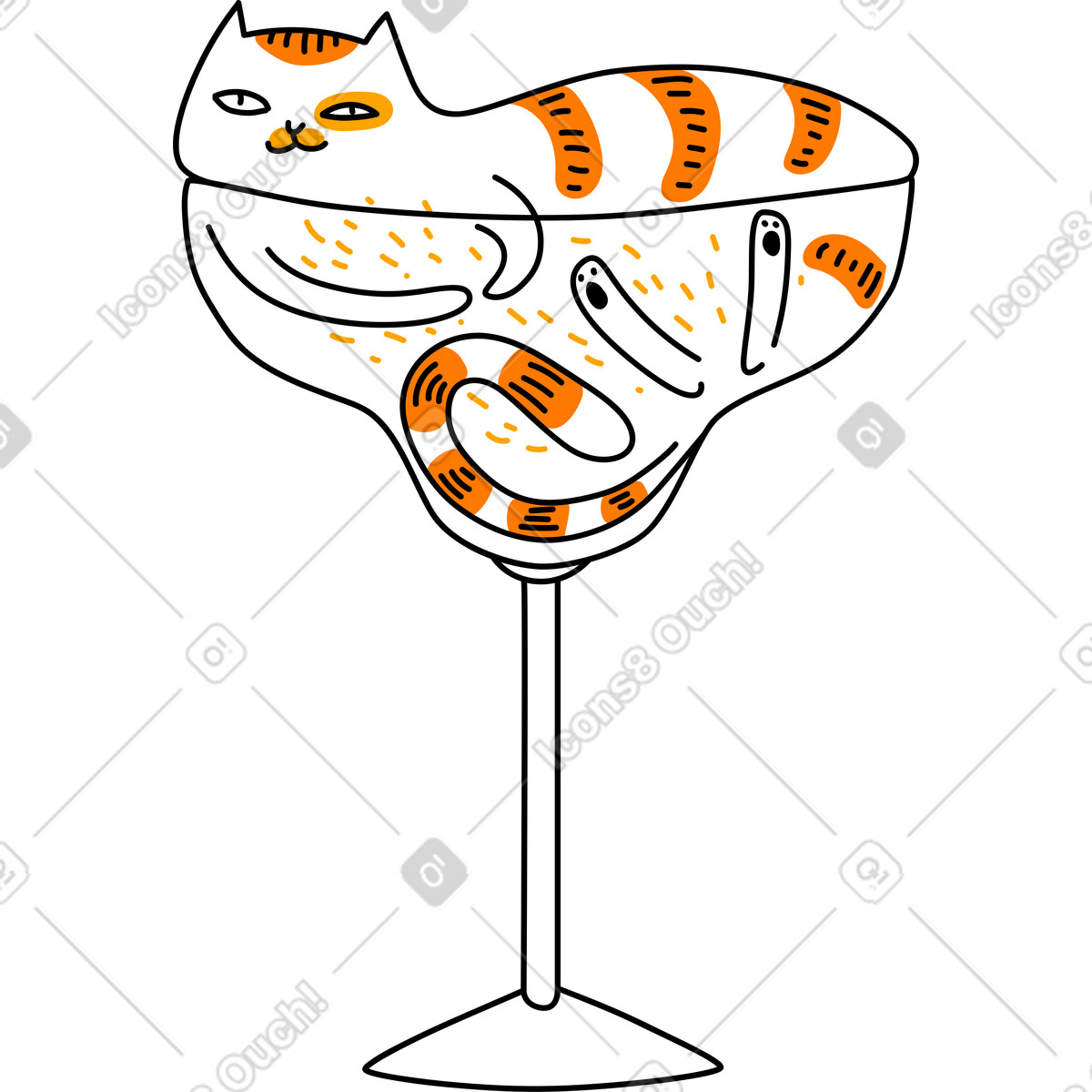 Иллюстрация Сытый кот в стиле Purr — скачать в форматах PNG, SVG