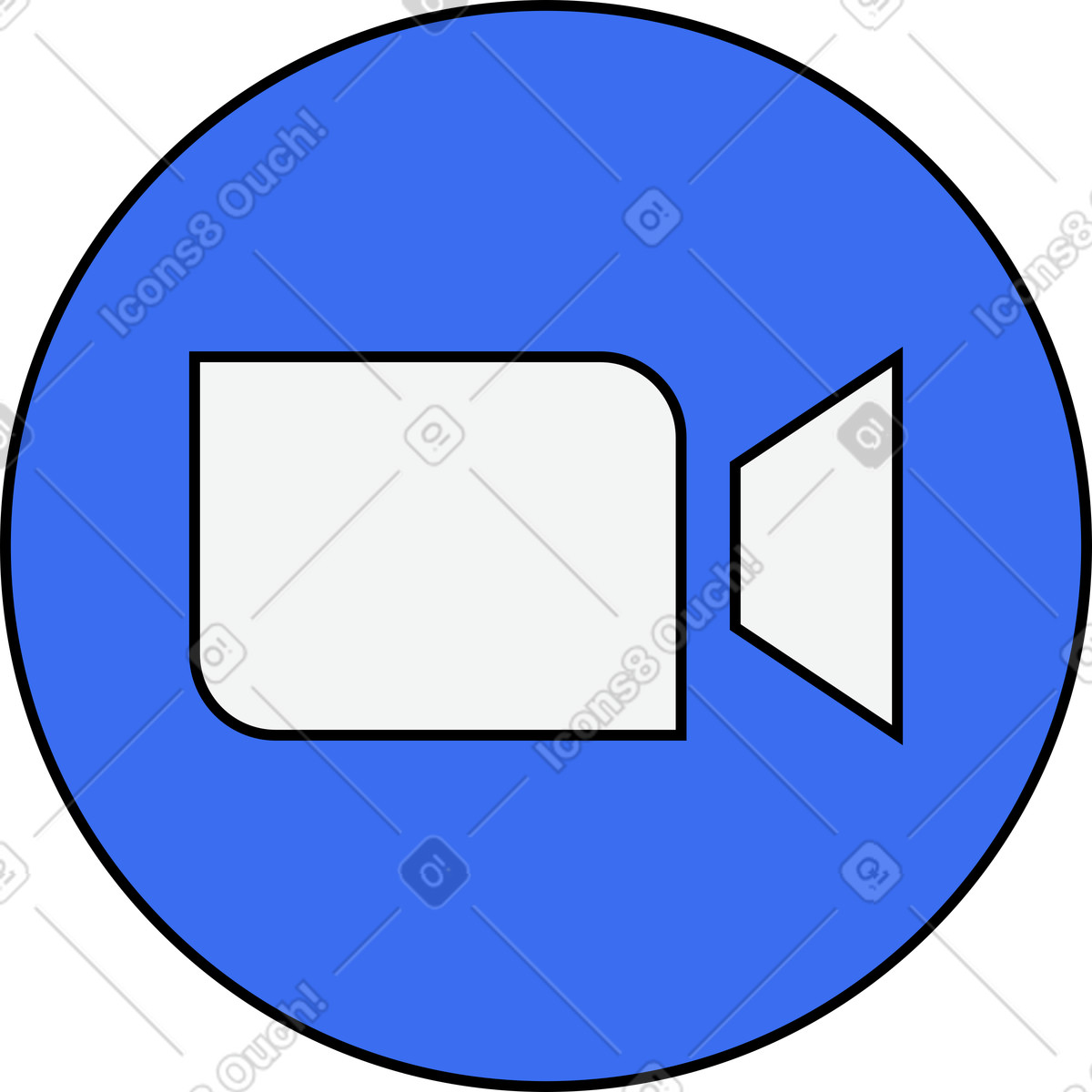 Icona della videochiamata illustrazione in stile Kindy scarica in PNG, SVG