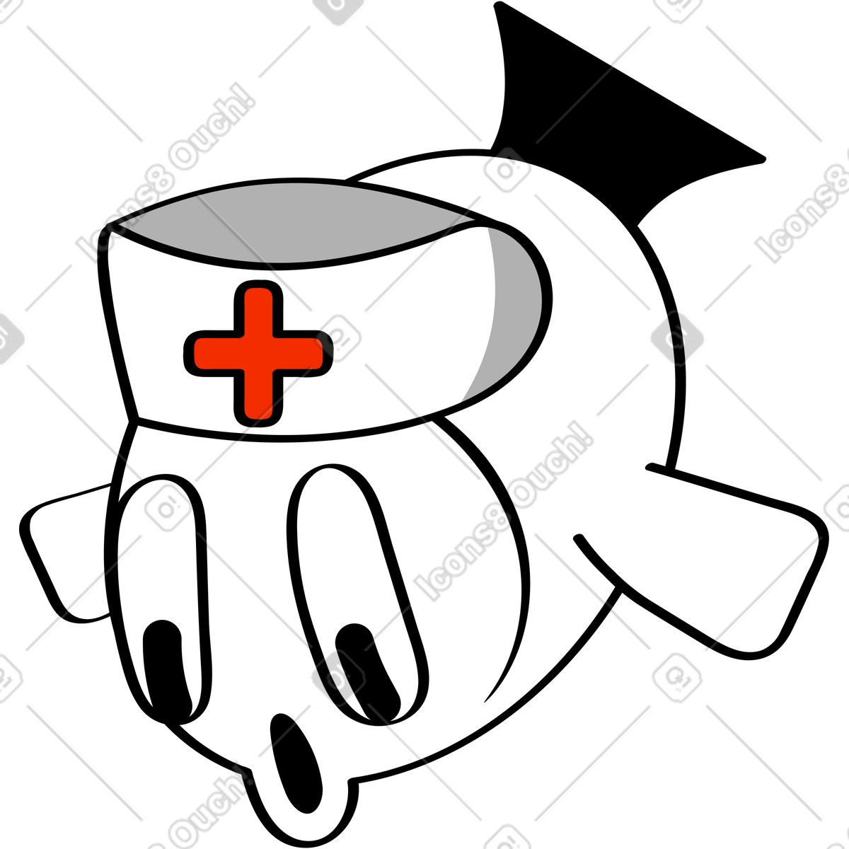 Fisch-Illustration im Looney-Stil als Download in PNG, SVG