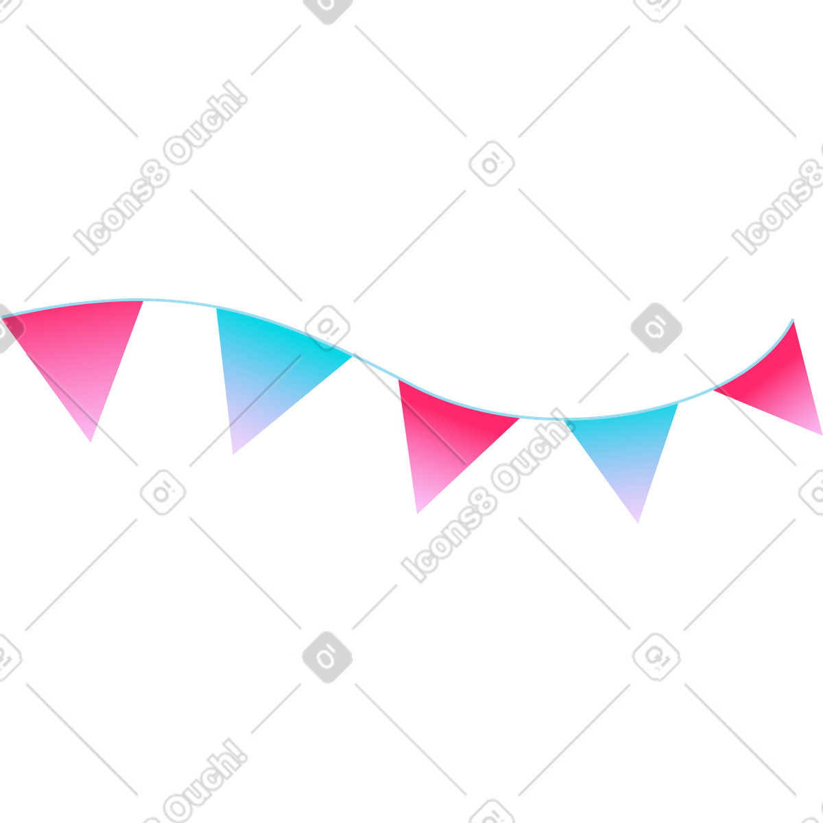 Ilustración Guirnalda de cumpleaños en estilo Neon a descargar en PNG y SVG