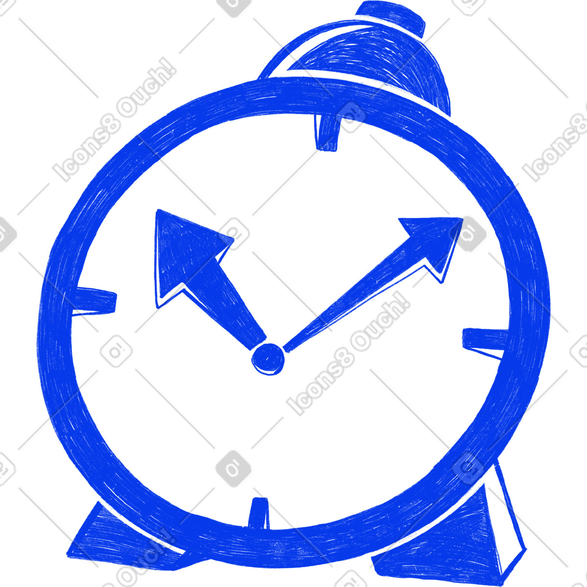 Ilustração de Big blue alarm clock em no estilo Biro para baixar em PNG, SVG