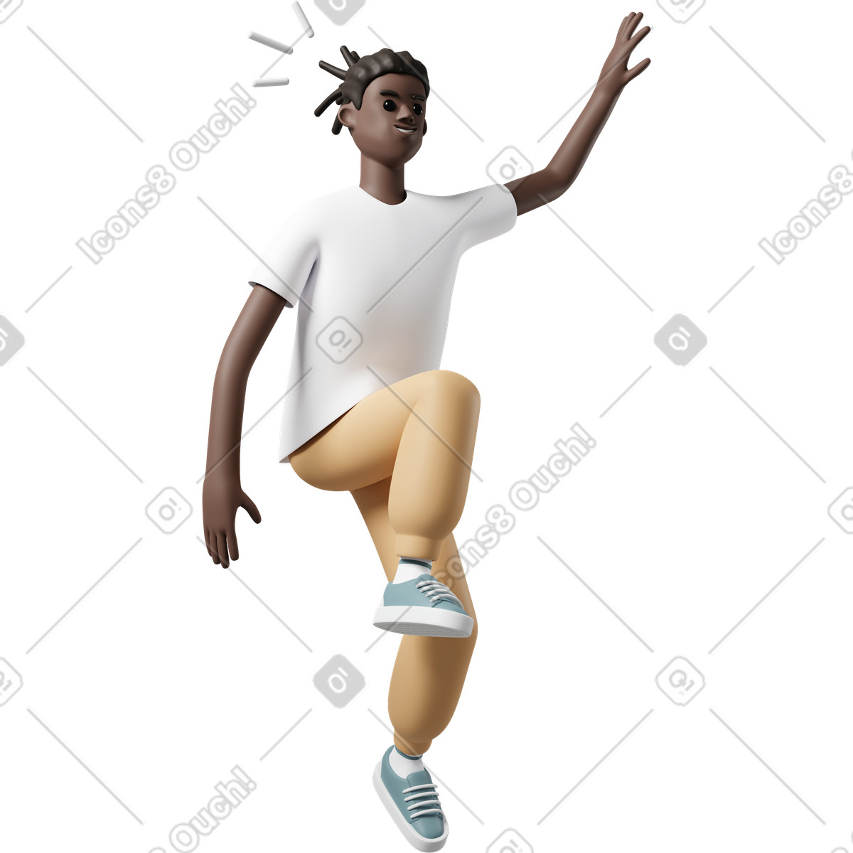 Иллюстрация Boy jumping в стиле 3D Casual life — скачать в форматах PNG, SVG