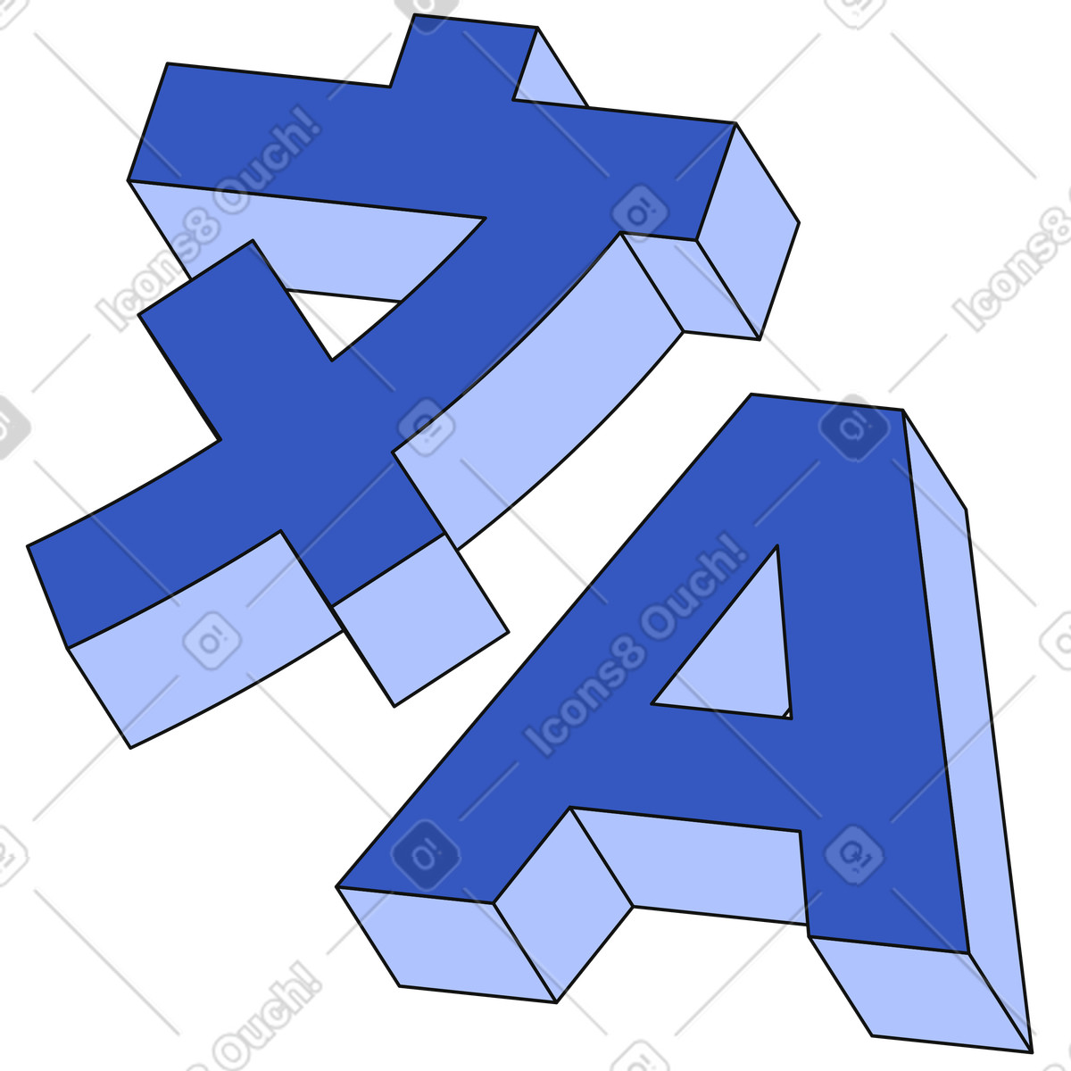 Schriftübersetzertext-Illustration im Techny-Stil als Download in PNG, SVG