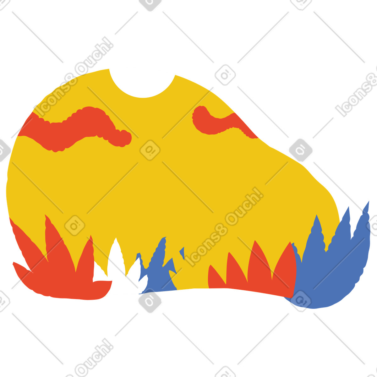 Ilustración Campo en estilo Bermuda a descargar en PNG y SVG