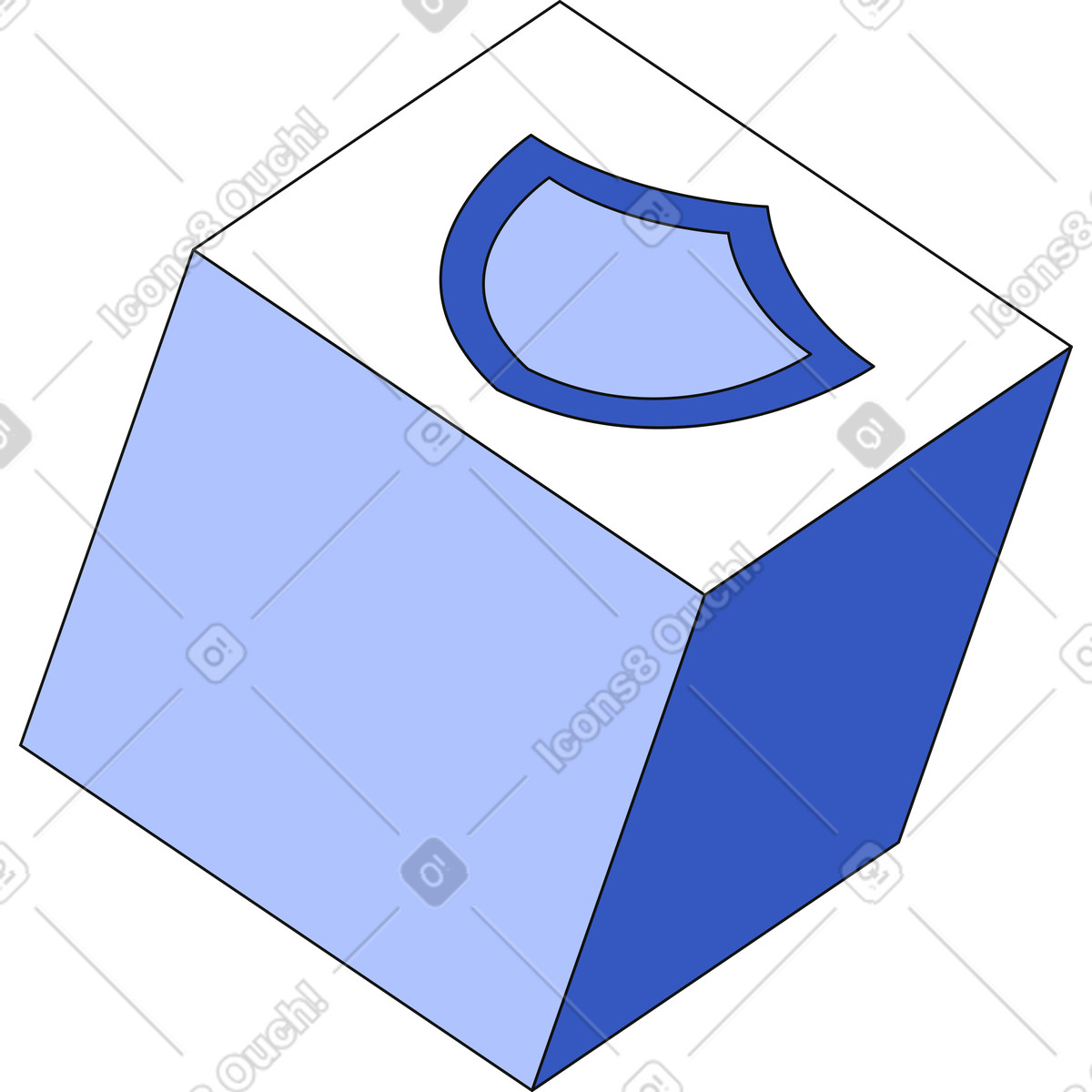 Block with shield illustration in PNG, SVG
