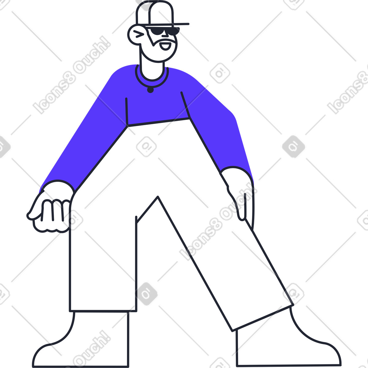 Uomo alla moda illustrazione in stile Pablita scarica in PNG, SVG