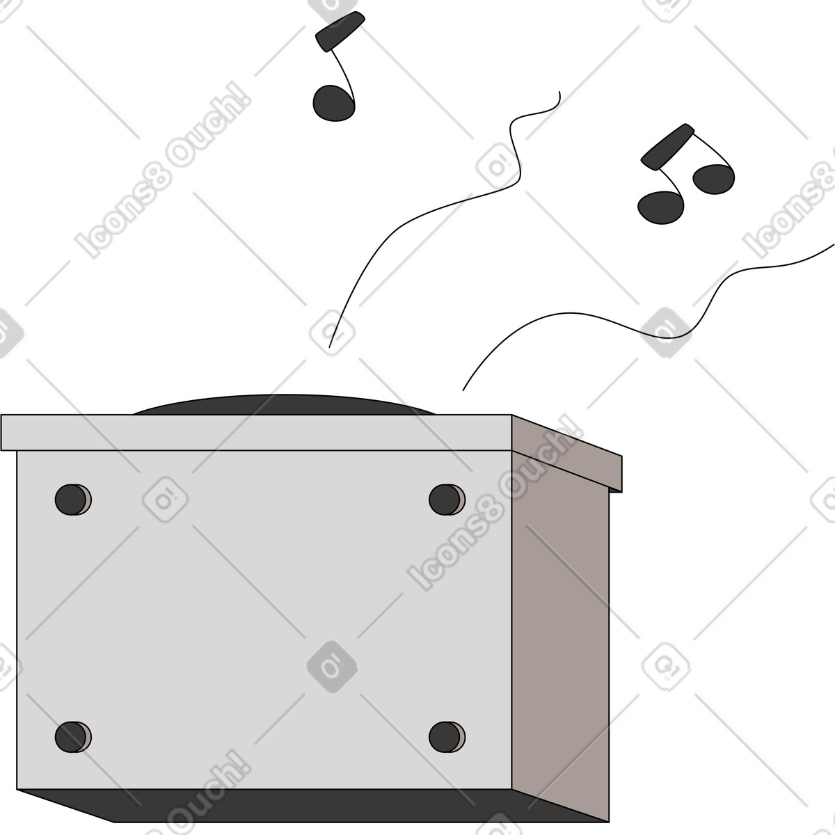 Music speaker illustration clipart showcasing sound and audio in various like PNG and SVG