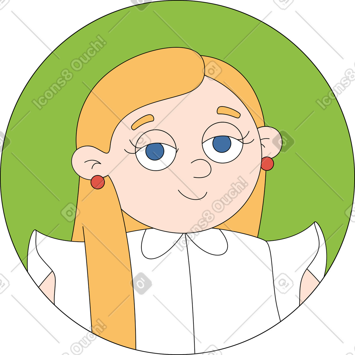 Avatar blond woman illustration in Sitcom style download in PNG, SVG