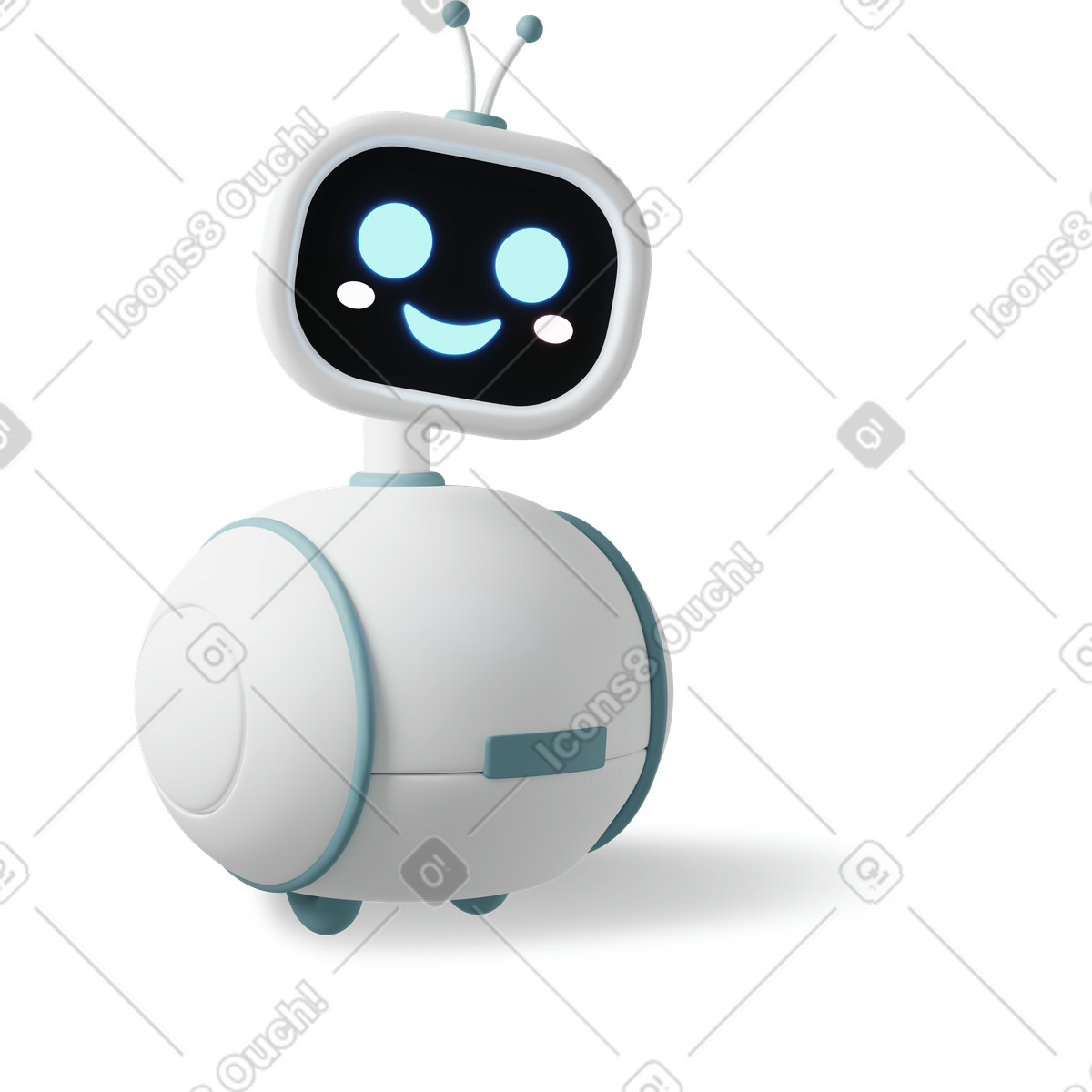 Ilustración Robot smile en estilo 3D Casual life a descargar en PNG y SVG
