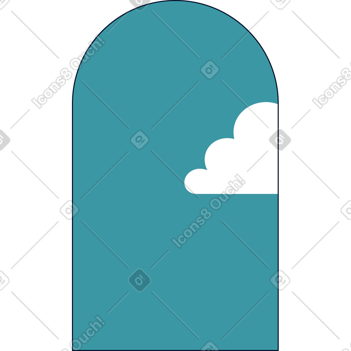 Background with sky illustration in Teal style download in PNG, SVG