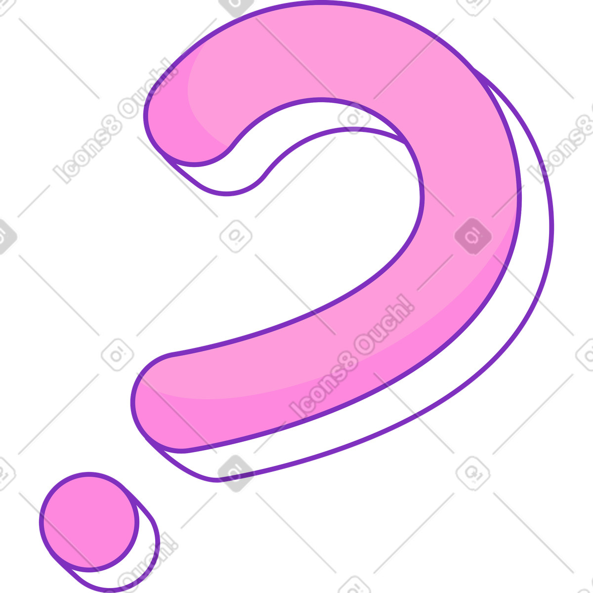 Big question illustration in Elastic style download in PNG, SVG