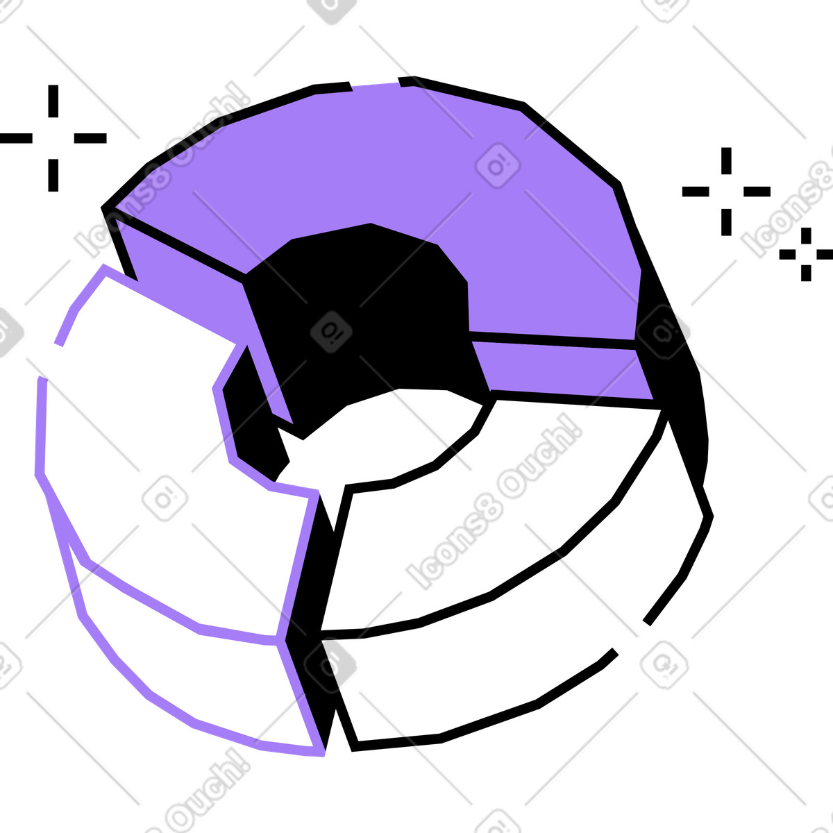 Amethyst 스타일의 파이 차트 일러스트레이션 PNG, SVG 다운로드