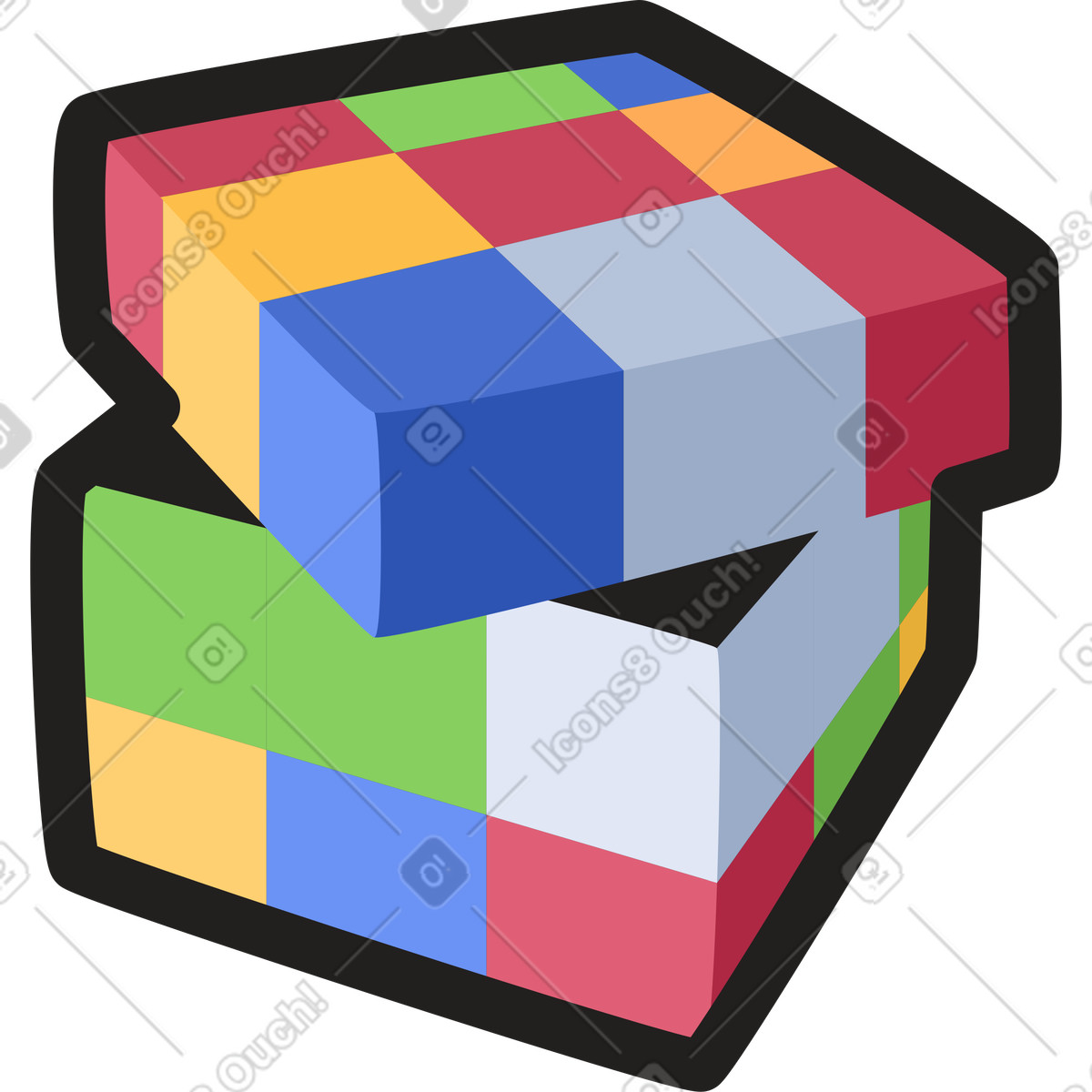下载 Clipart 风格的 魔方 插画，支持 PNG、SVG 格式