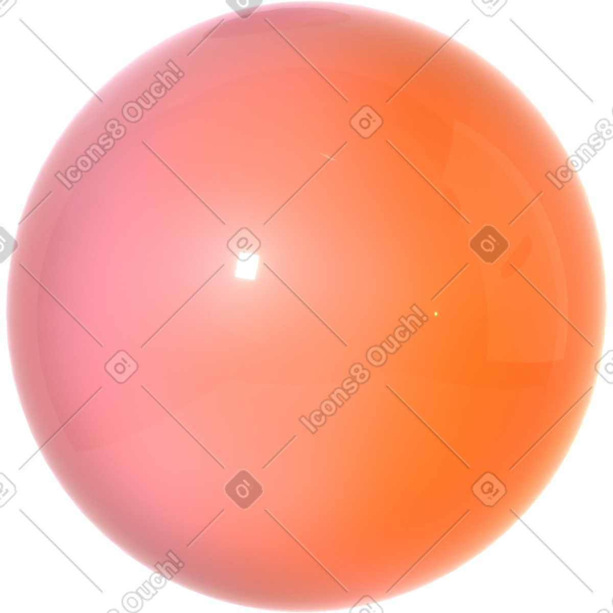 Glossy gradient sphere illustration in PNG, SVG