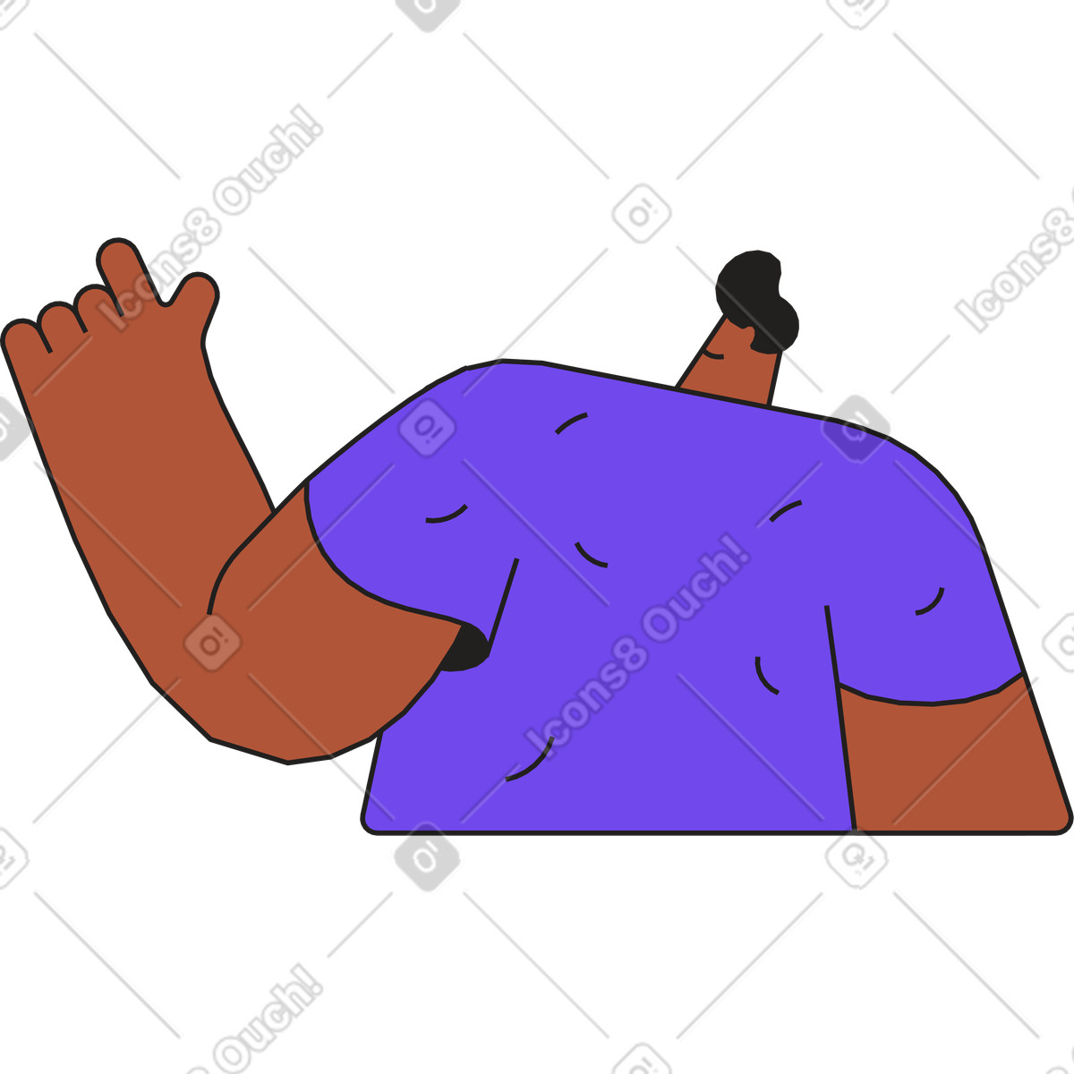 Ilustración Hombre señalando algo en estilo Dazzle a descargar en PNG y SVG