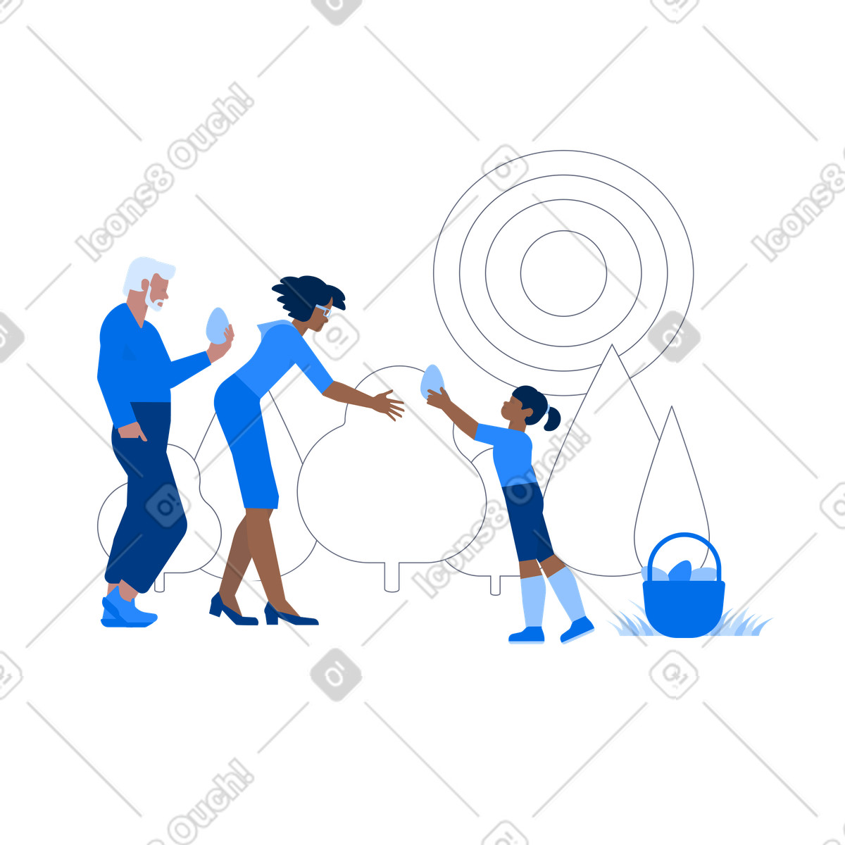 Frohe ostern-Illustration im Urban-Stil als Download in PNG, SVG