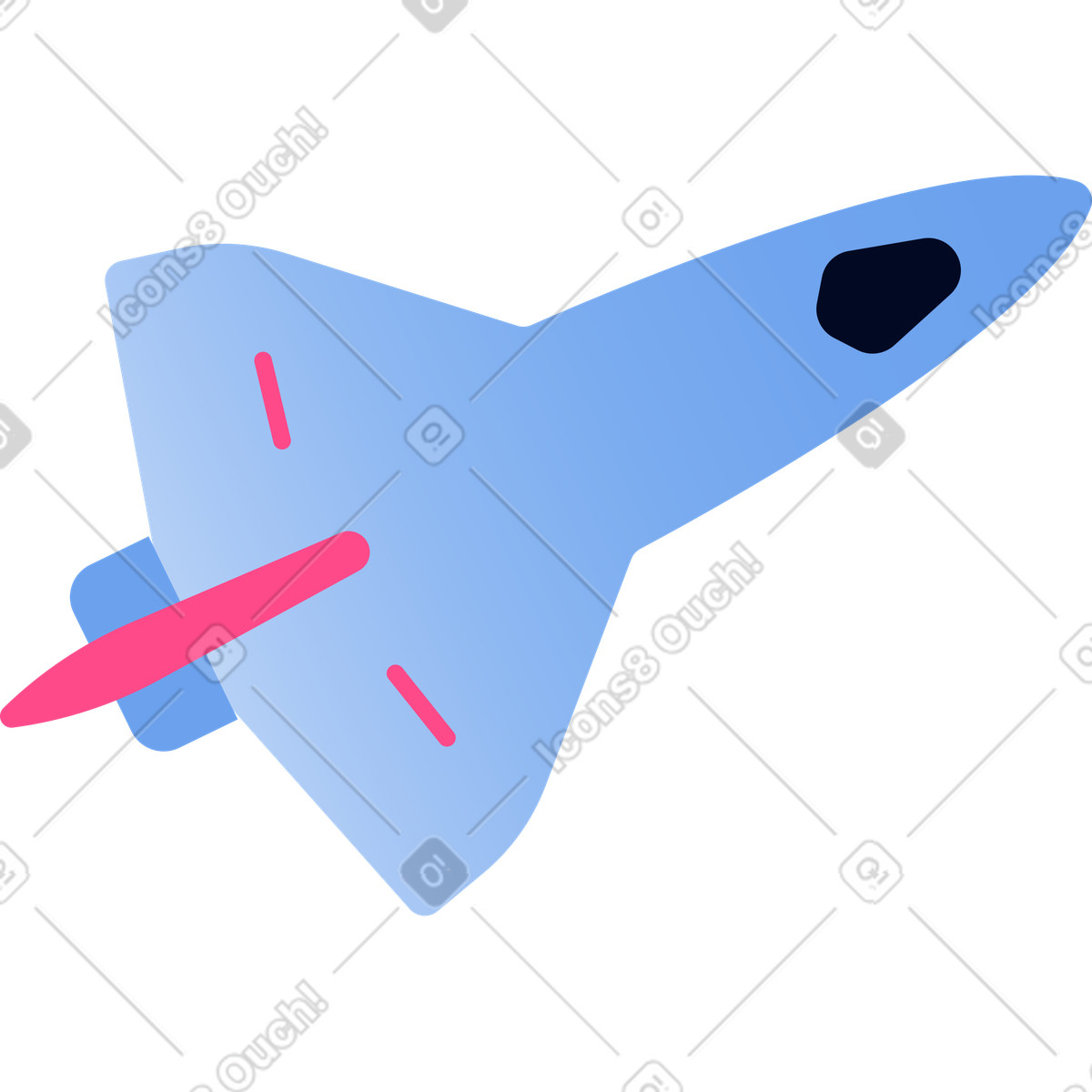 Piccolo aereo da caccia a reazione illustrazione in stile Space scarica in PNG, SVG