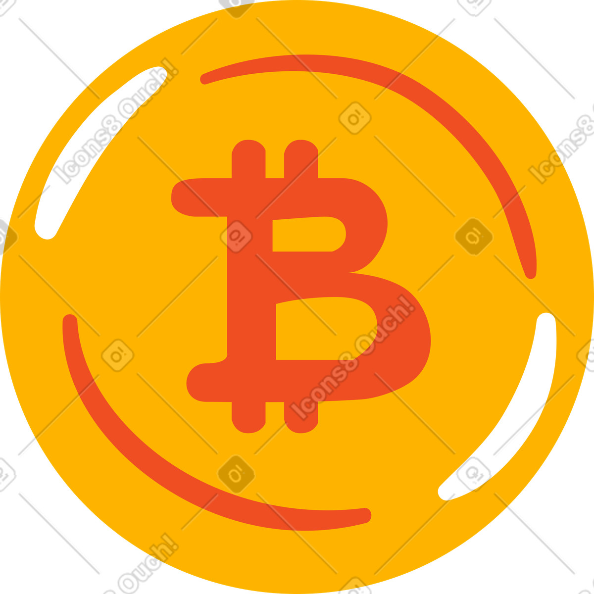 Иллюстрация Биткойн в стиле Flame — скачать в форматах PNG, SVG