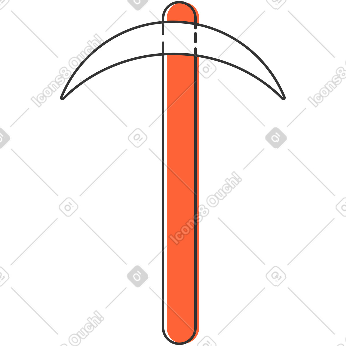 Piccone illustrazione in stile Crayon scarica in PNG, SVG