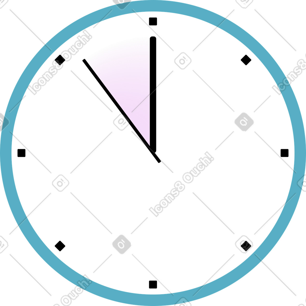 Clock illustration in Airy style download in PNG, SVG