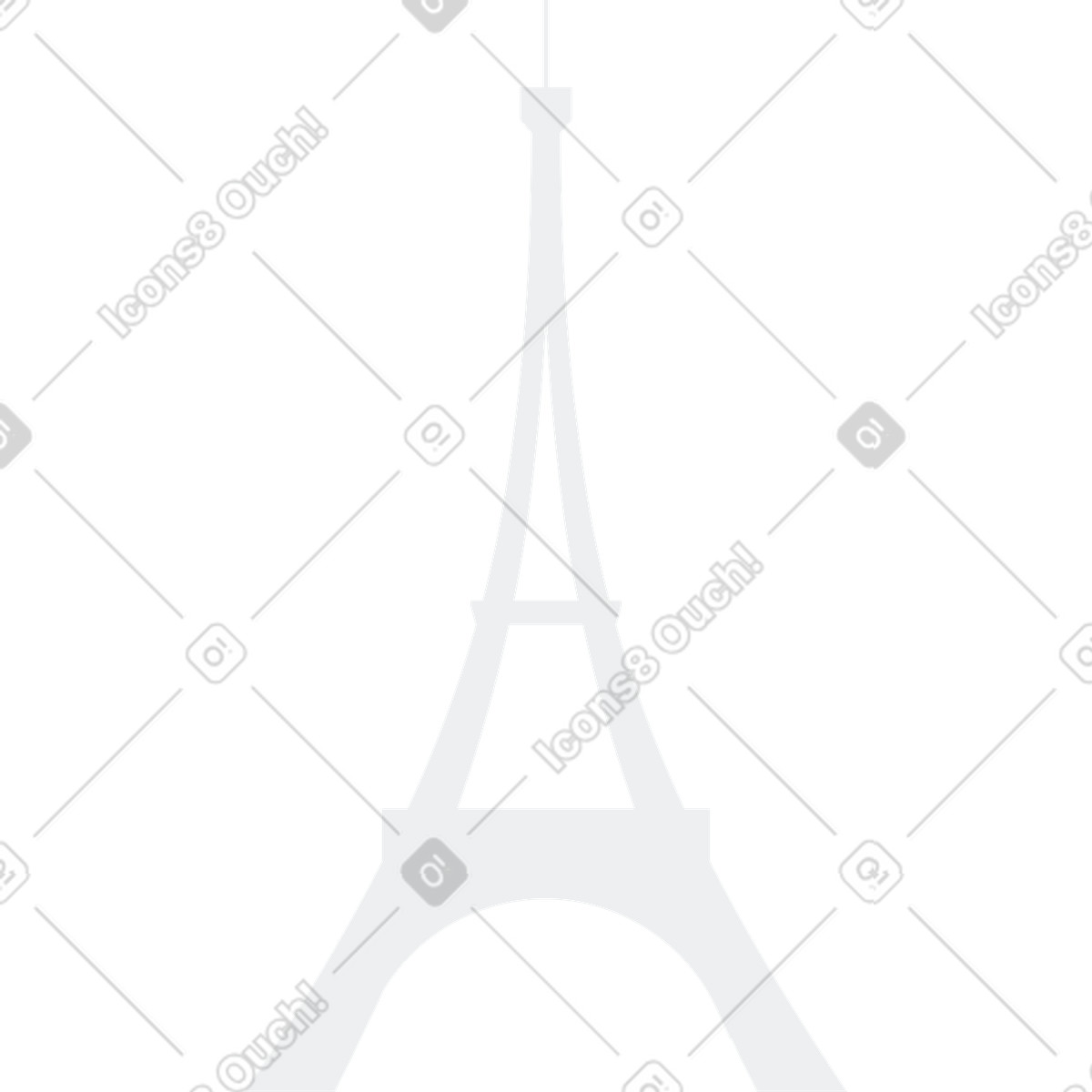 Eiffel tower stylized silhouette illustration in PNG, SVG