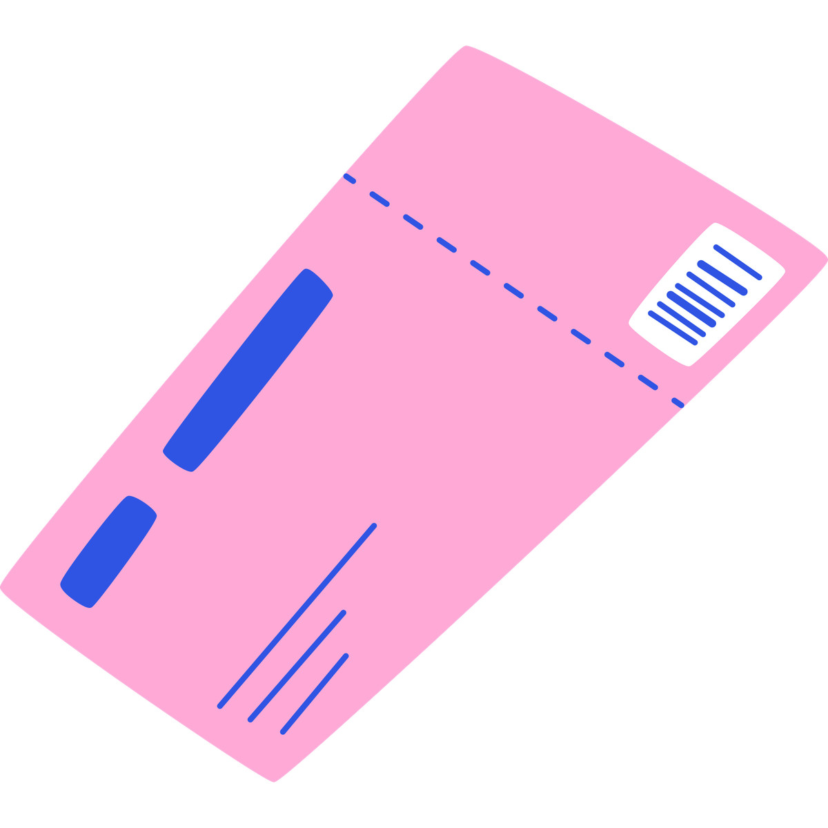 Bouncy スタイルの Ticket with a barcode のイラストをPNG、SVG形式でダウンロード