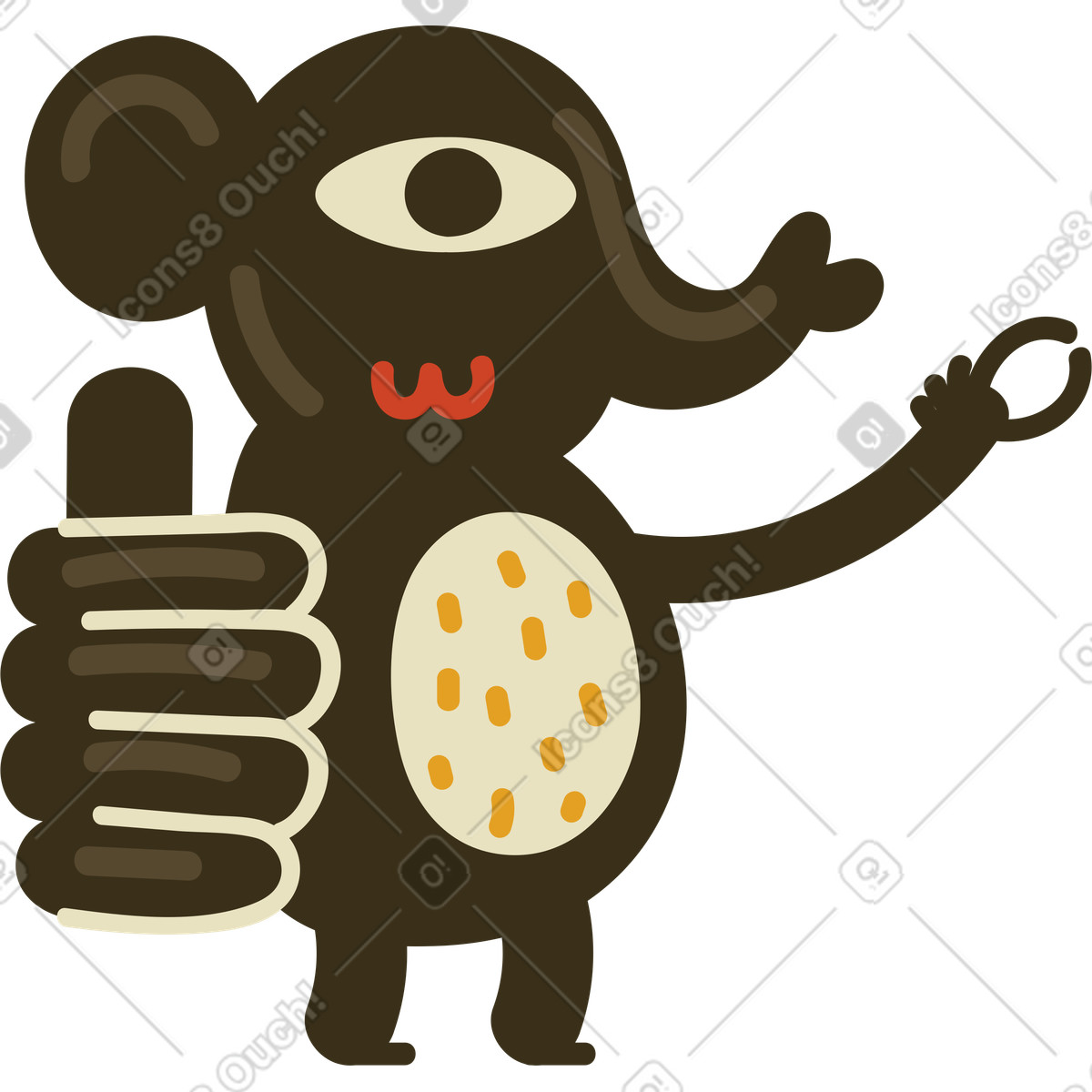 Elefant-Illustration im Arabica-Stil als Download in PNG, SVG
