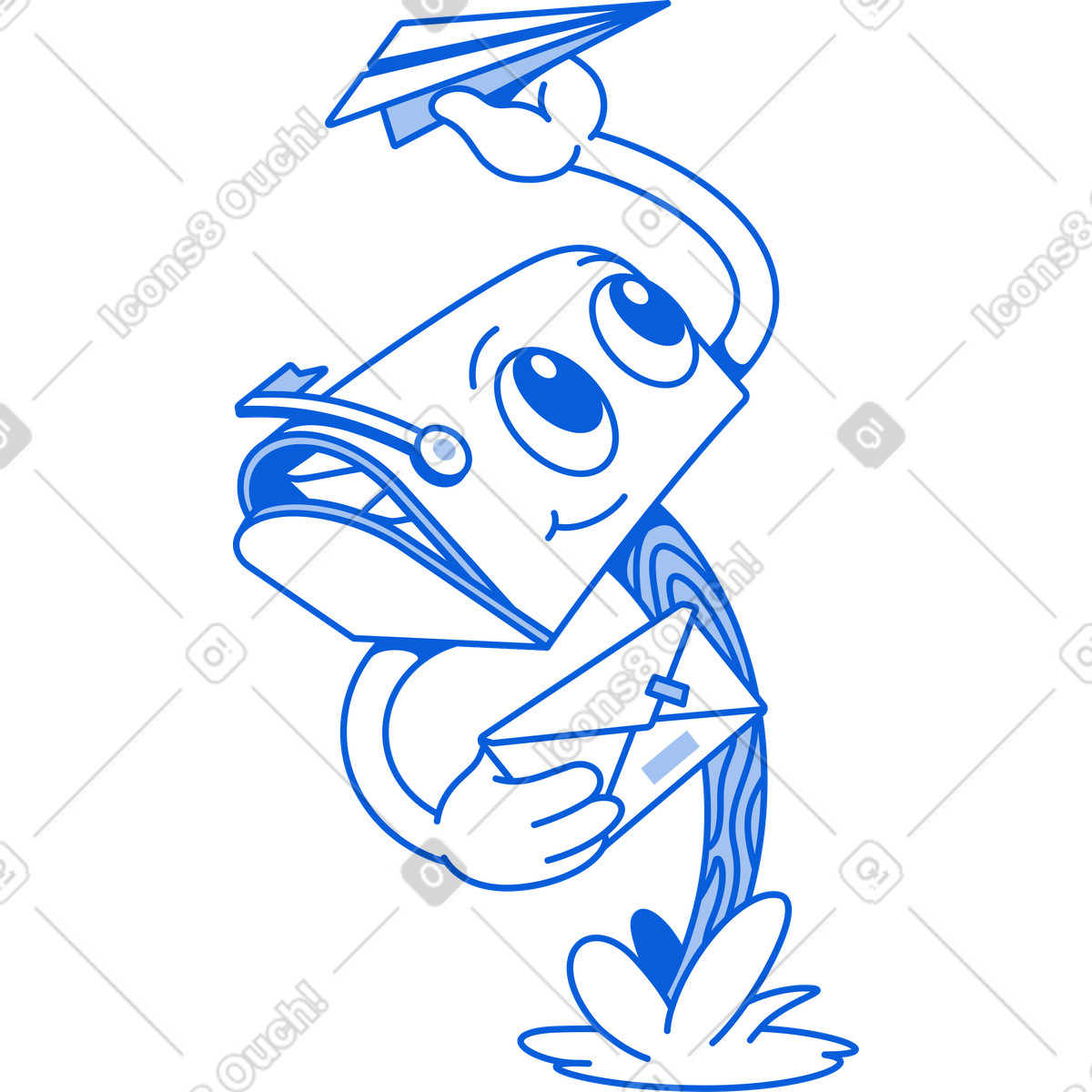 Mailbox sends mail illustration in Handy Line style download in PNG, SVG