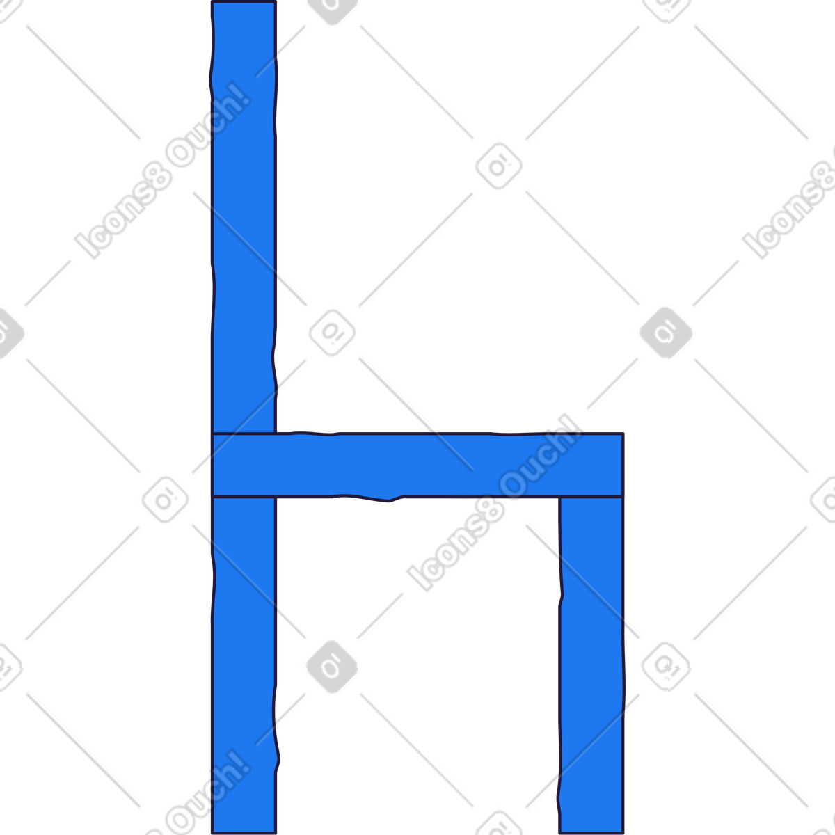 Stuhl-Illustration im Conifer-Stil als Download in PNG, SVG
