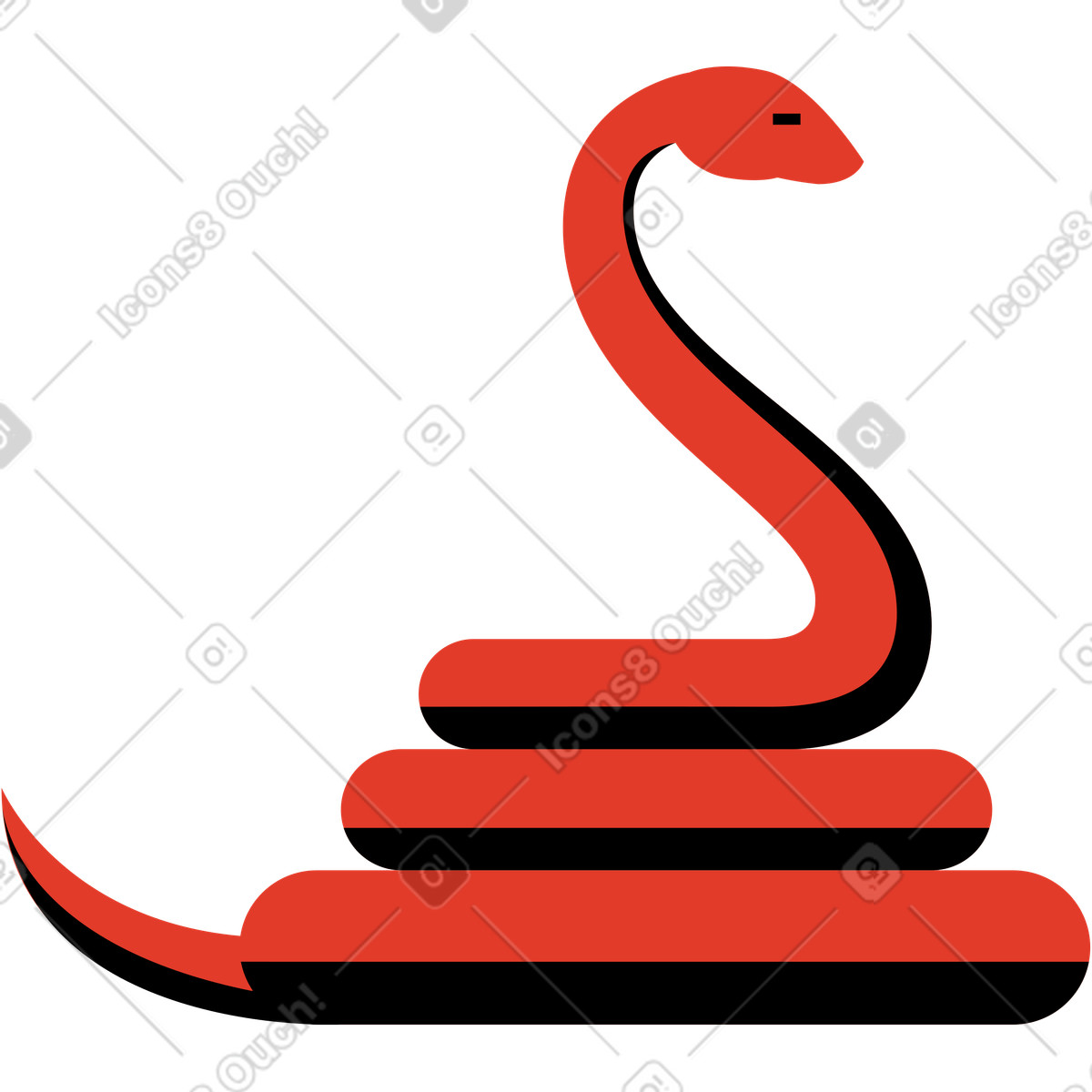 Snake illustration in Burgundy style download in PNG, SVG