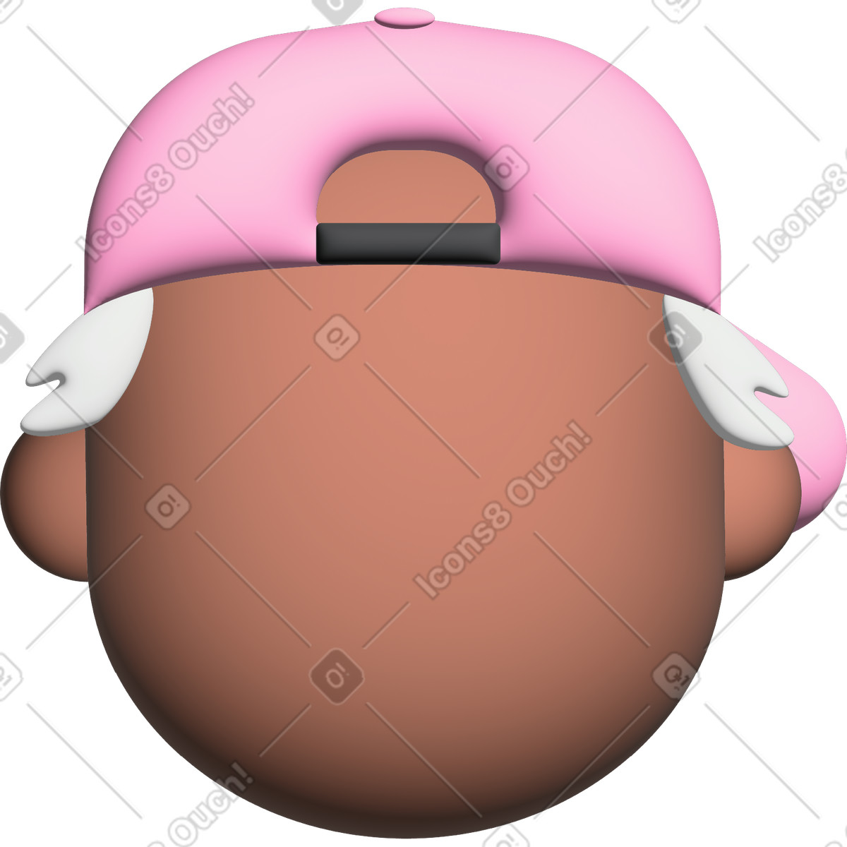 下载 Cartoony 风格的 头戴粉色帽子 插画，支持 PNG、SVG 格式
