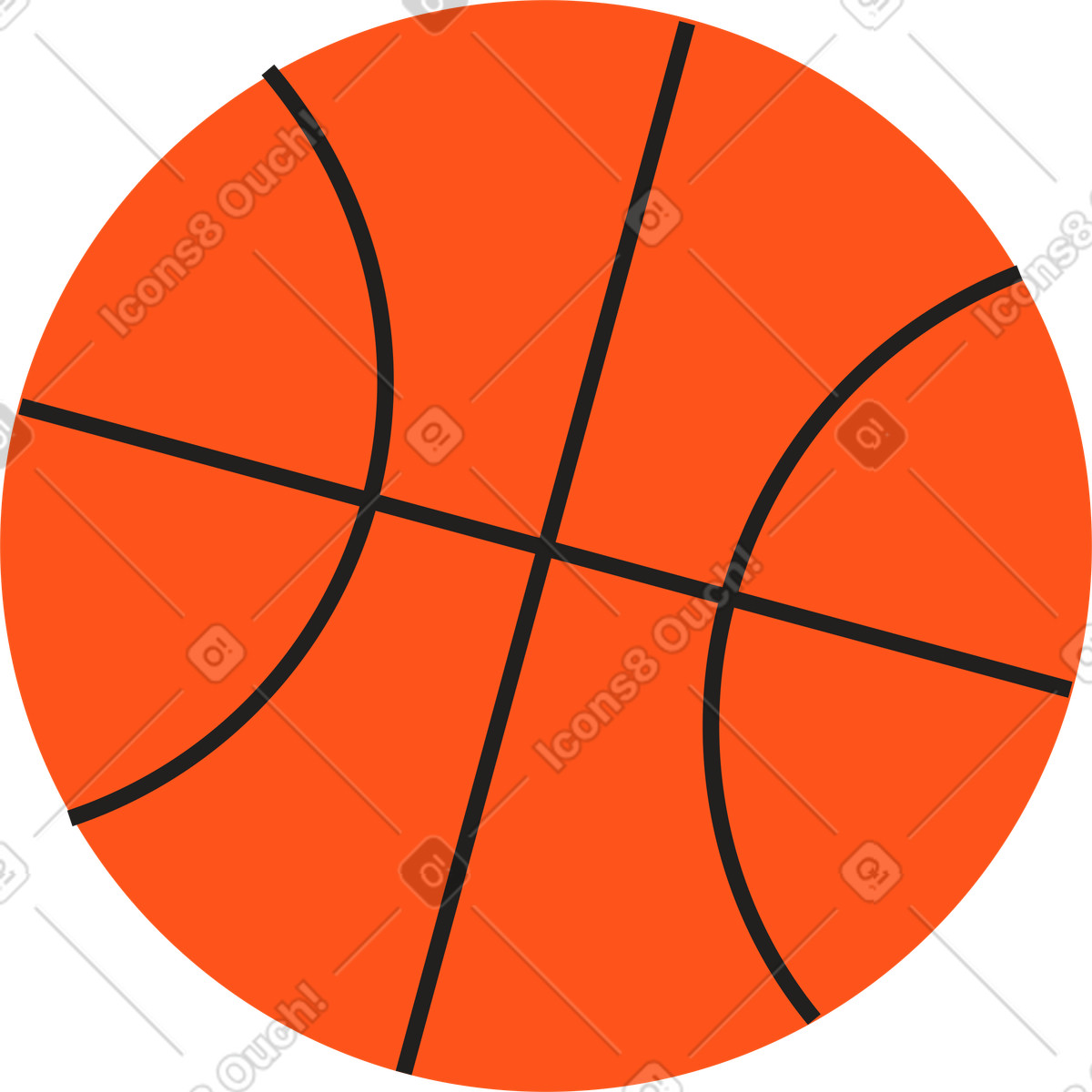 Basketball ball-Illustration im Warp-Stil als Download in PNG, SVG