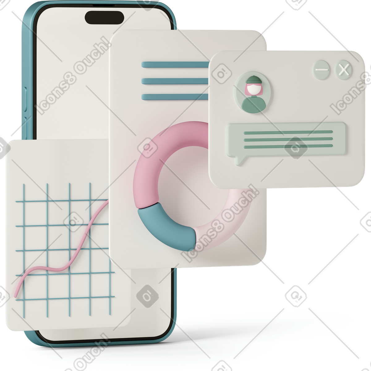 Ilustração de Statistics em no estilo 3D Casual life para baixar em PNG, SVG