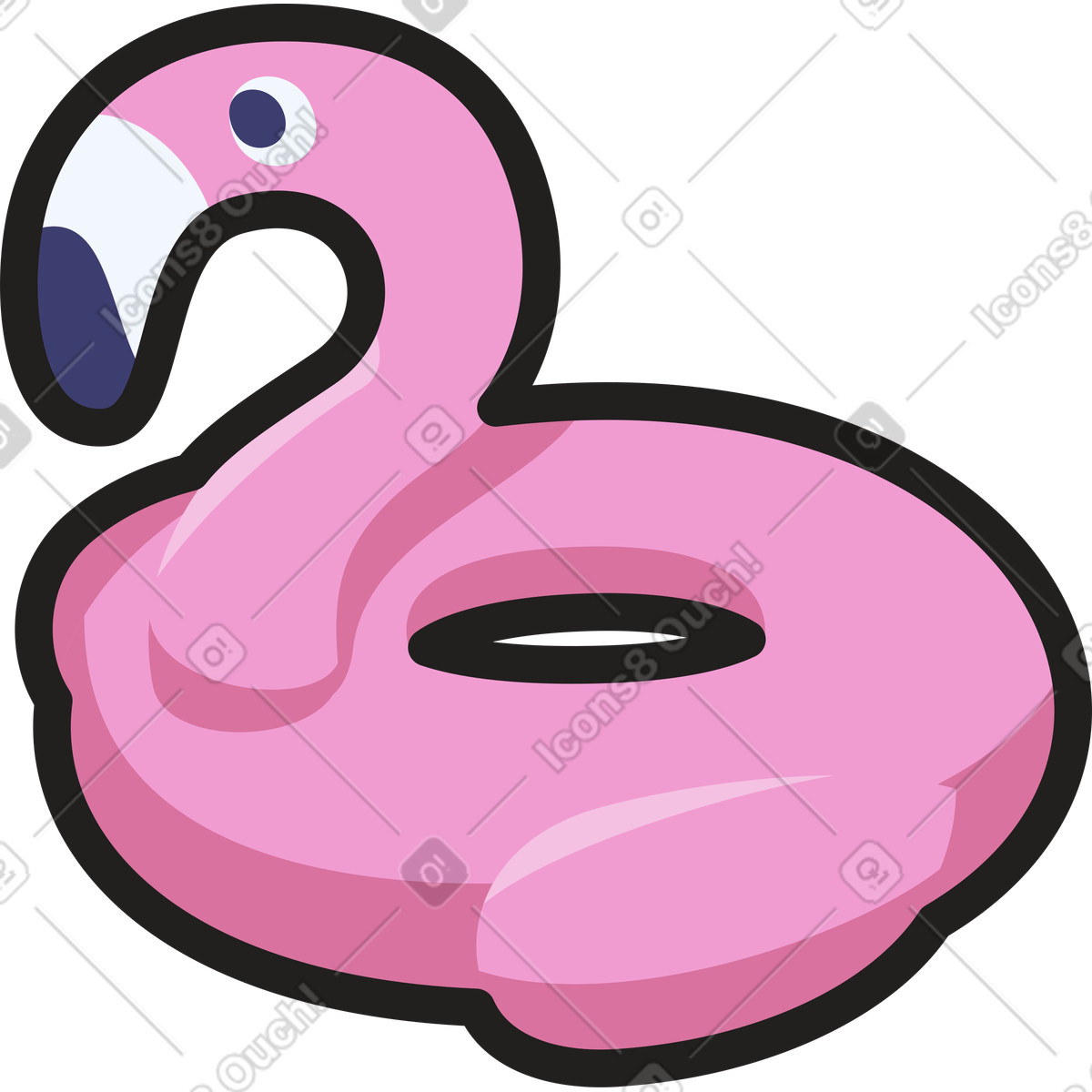 Ilustração de Anel natação flamingo em no estilo Clipart para baixar em PNG, SVG