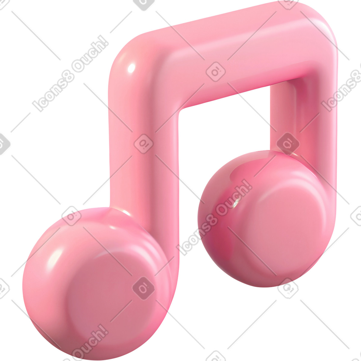 Ilustración Nota musical de plástico en estilo 3D Cutie a descargar en PNG y SVG