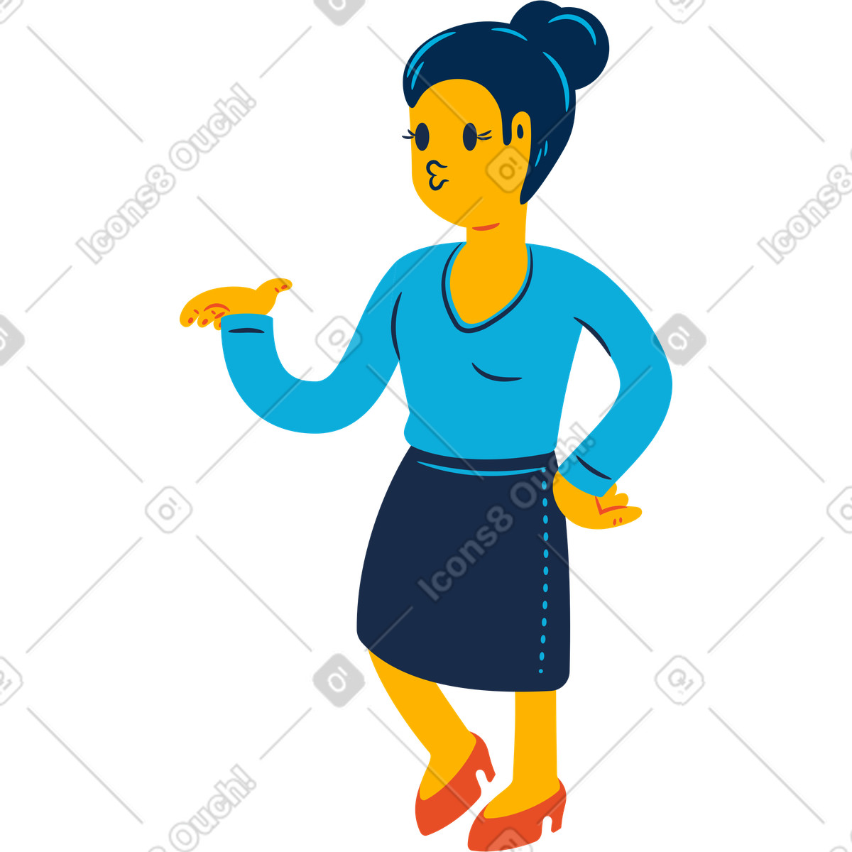 下载 Flame 风格的 女人撅起嘴唇 插画，支持 PNG、SVG 格式