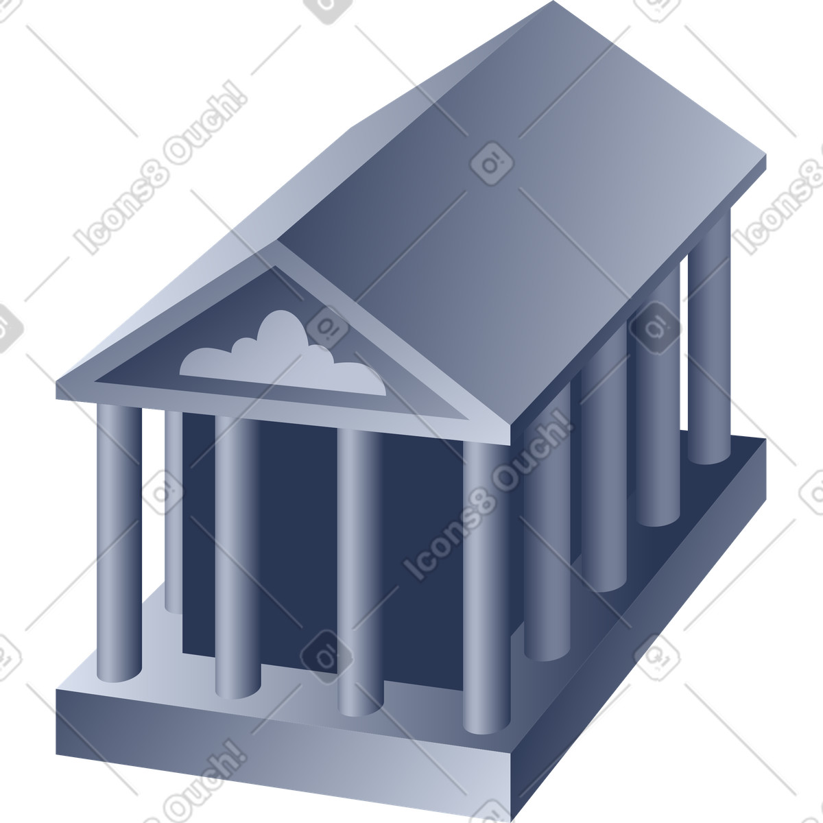 Classical building with pillars illustration government clipart PNG download collection