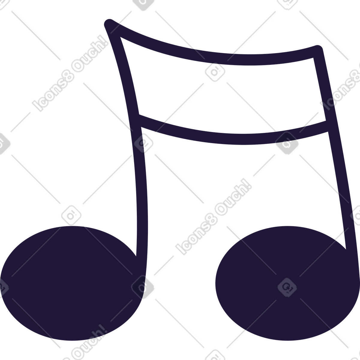 Nota musicale illustrazione in stile Conifer scarica in PNG, SVG