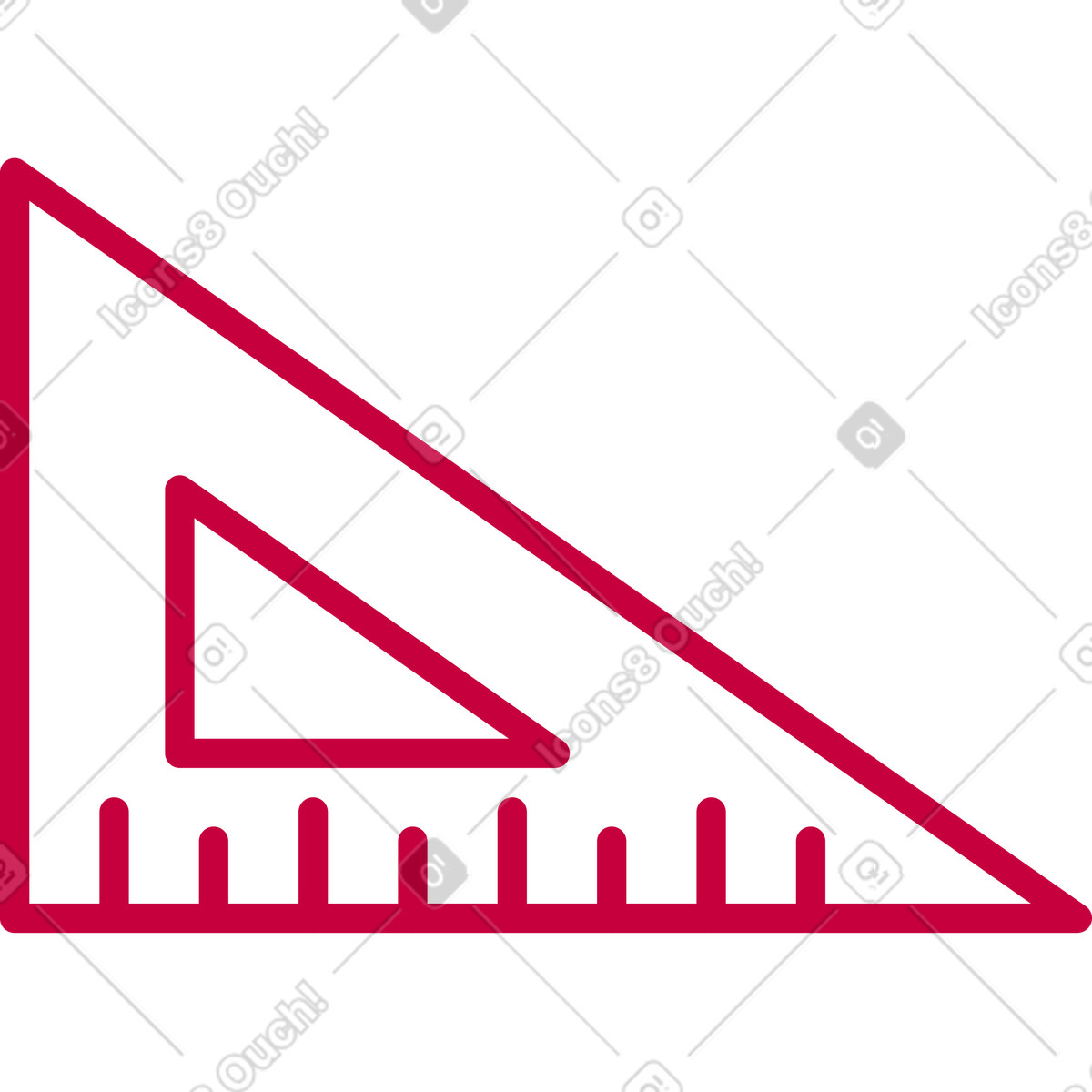 Triangular ruler illustration in PNG, SVG