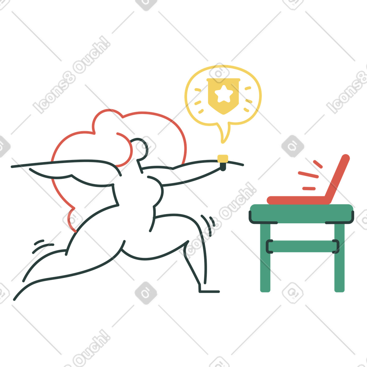 Macaroni スタイルの 目標を達成しました のイラストをPNG、SVG形式でダウンロード