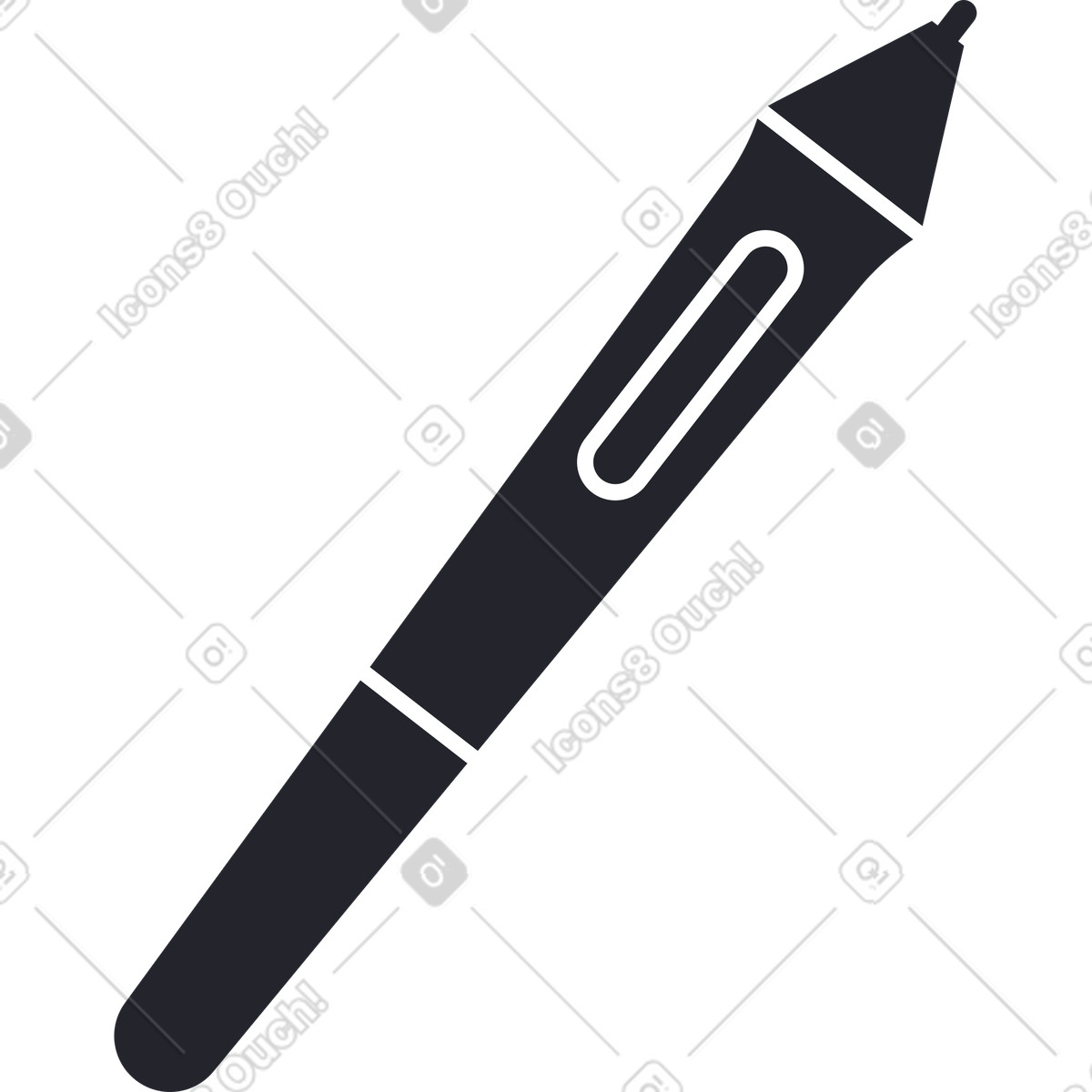Stift vom grafiktablett-Illustration im Boba-Stil als Download in PNG, SVG