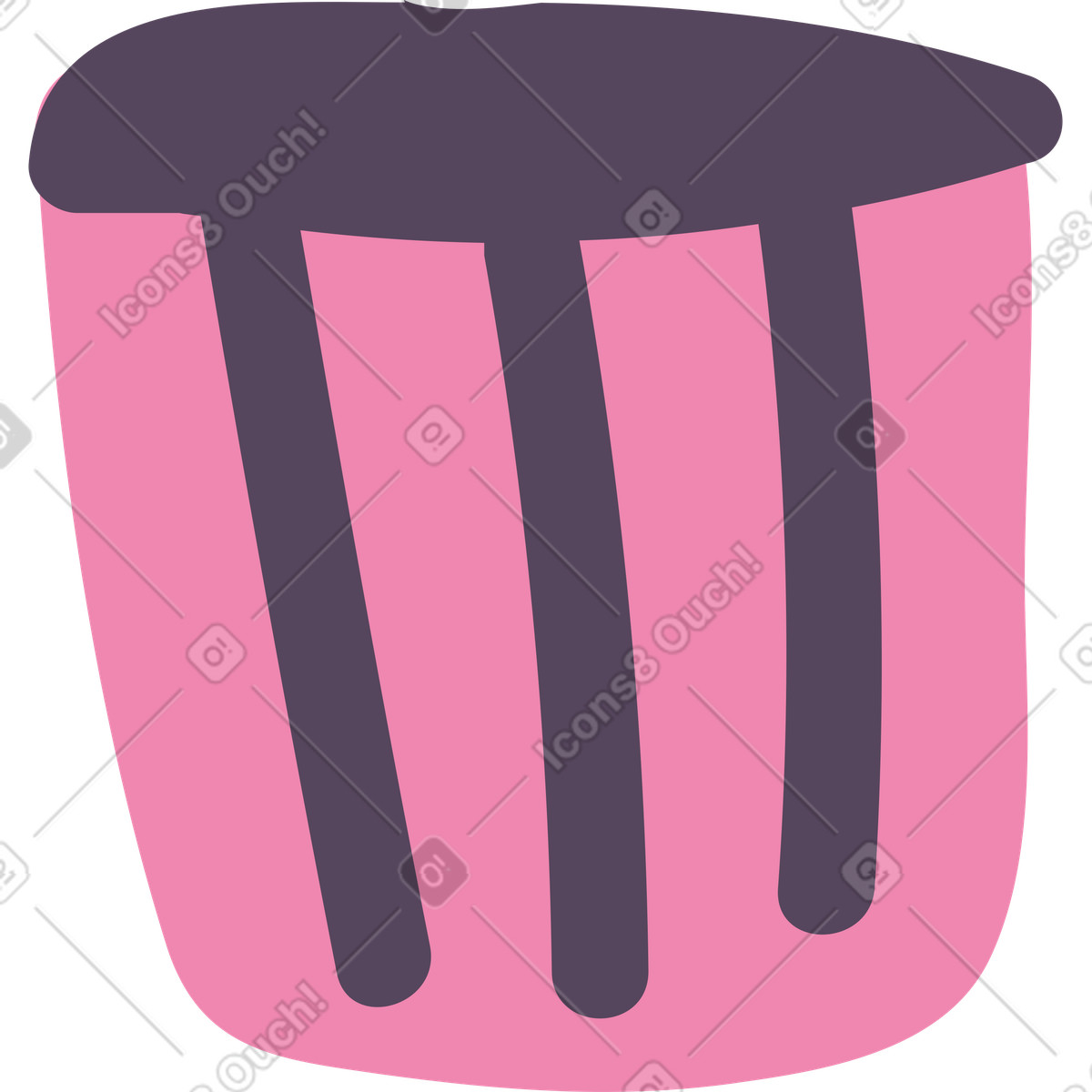 Ilustração de Trash bin em no estilo Pluto para baixar em PNG, SVG