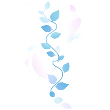 A collection of climbing vines is illustrated with flowing lines, intertwining elegantly. The vines are depicted with varying thickness, creating a dynamic visual rhythm. Each vine features simplistic leaf shapes that branch out at different intervals. The composition showcases the organic movement of the vines, weaving upwards and around each other. The background features a soft gradient of pastel colors, enhancing the delicate nature of the vines.