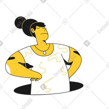 Woman animated illustration in GIF, Lottie (JSON), AE