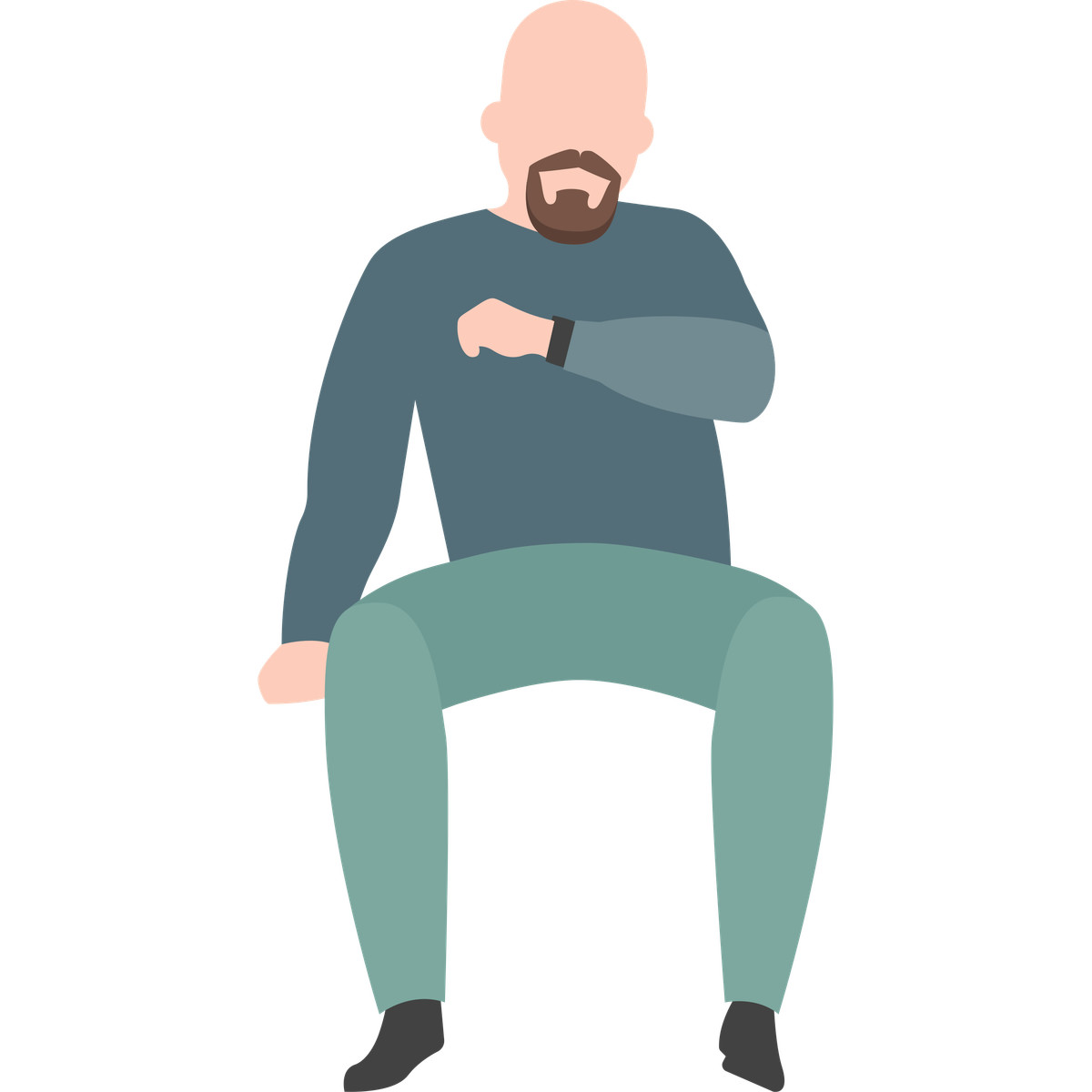 Waiting man-Illustration im Fogg-Stil als Download in PNG, SVG