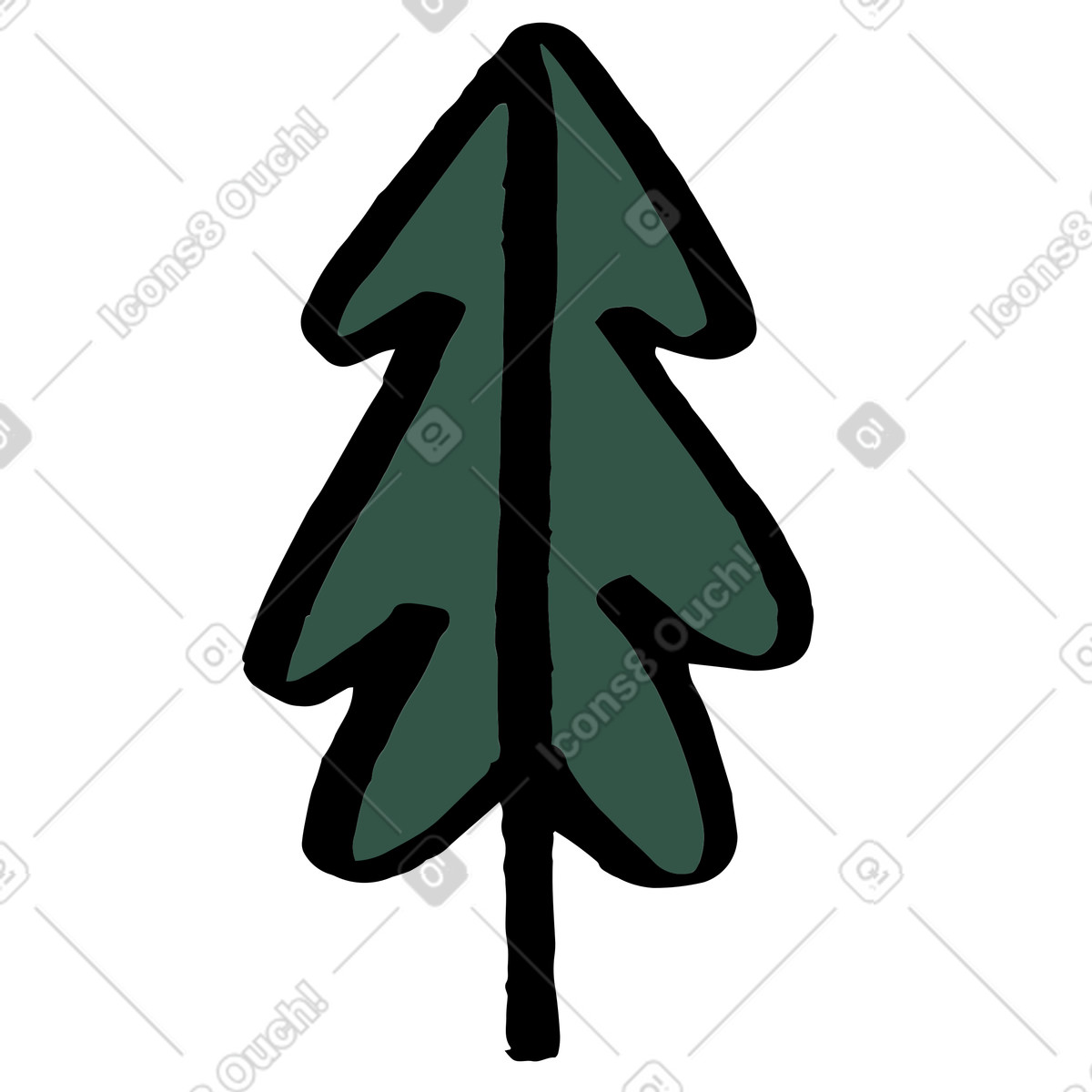 下载 Scandi 风格的 冷杉 插画，支持 PNG、SVG 格式