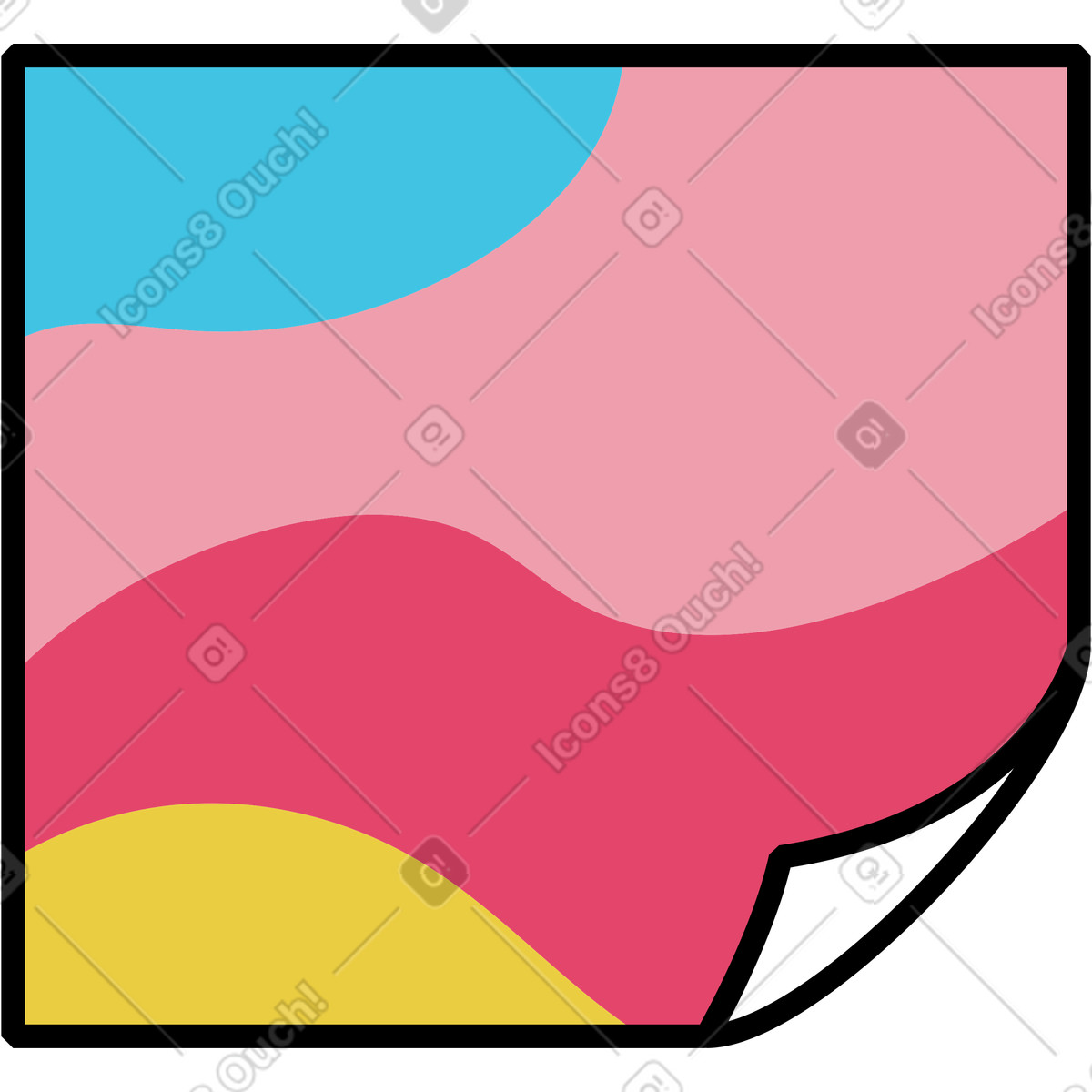 Sticker illustration in Memphis style download in PNG, SVG