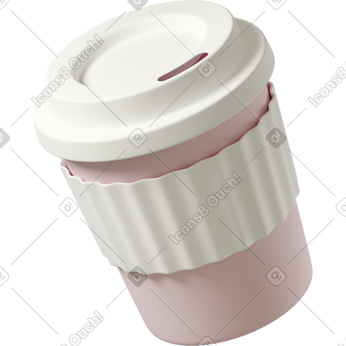 3D Casual life 스타일의 Close up of pink coffee cup 일러스트레이션 PNG, SVG 다운로드